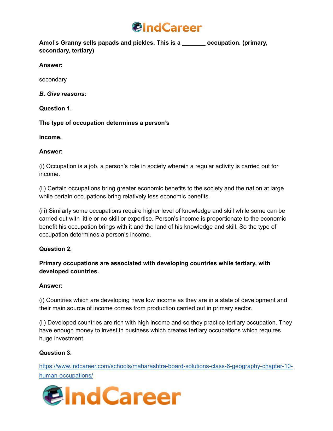 Maharashtra Board Solutions Class 6-Geography: Chapter 10- Human Occupations - Page 3