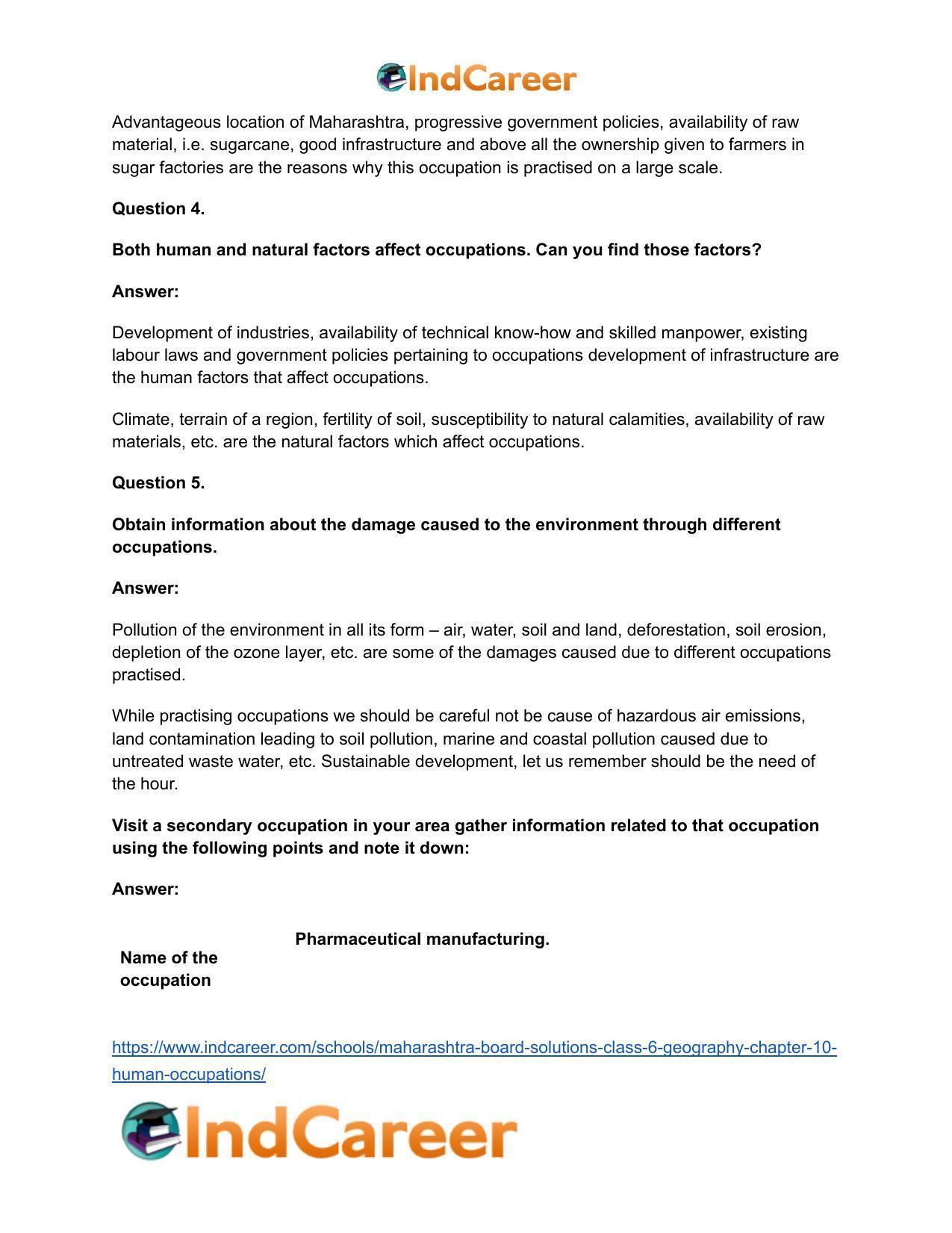 Maharashtra Board Solutions Class 6-Geography: Chapter 10- Human Occupations - Page 19