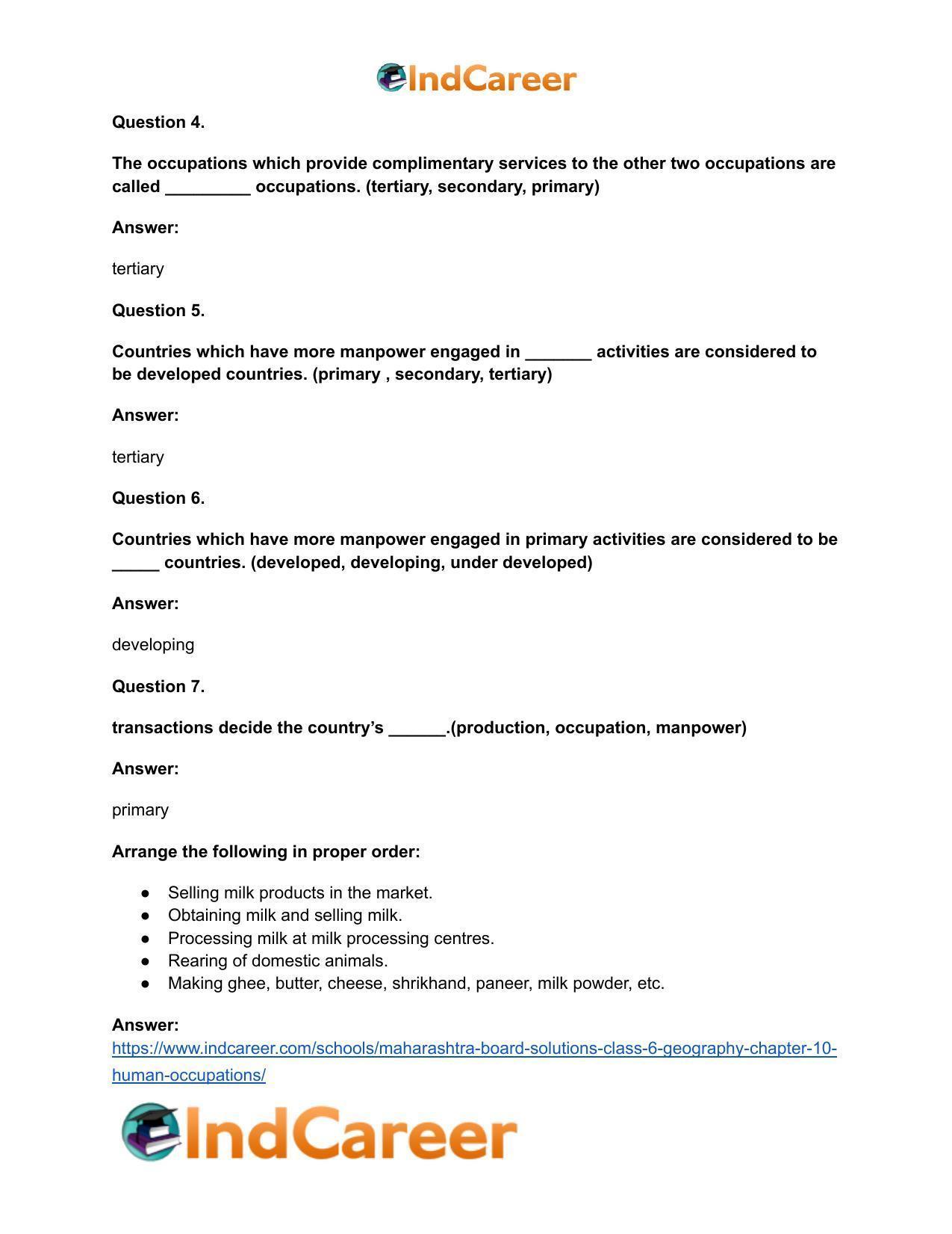Maharashtra Board Solutions Class 6-Geography: Chapter 10- Human Occupations - Page 21
