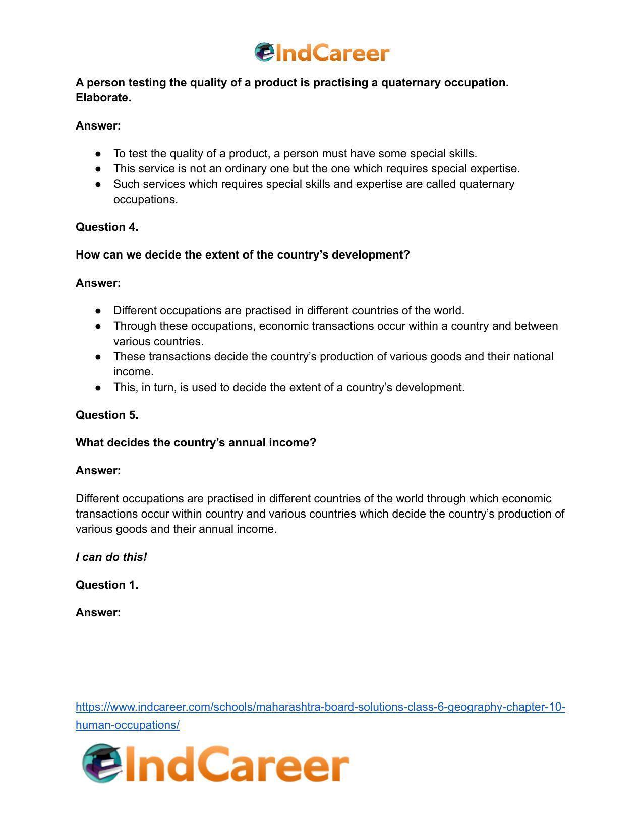 Maharashtra Board Solutions Class 6-Geography: Chapter 10- Human Occupations - Page 27