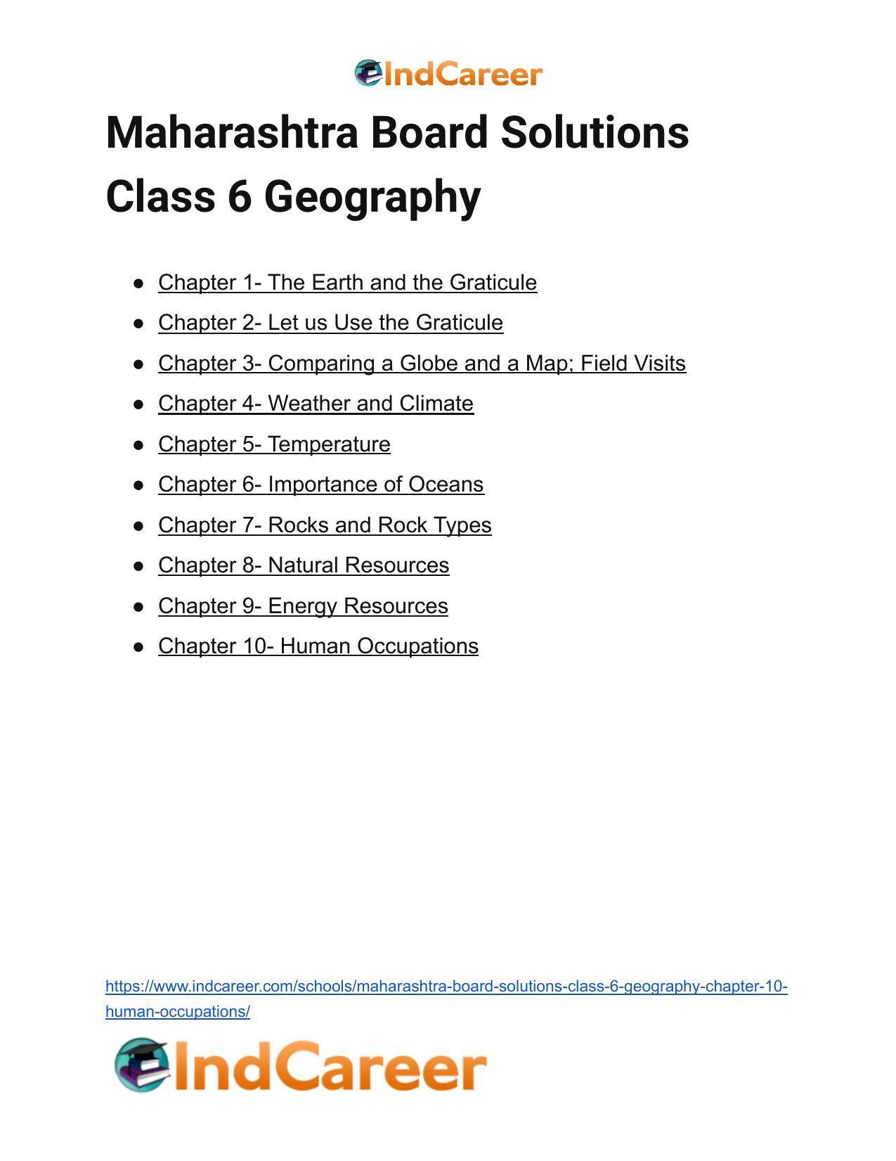 Maharashtra Board Solutions Class 6-Geography: Chapter 10- Human Occupations - Page 30