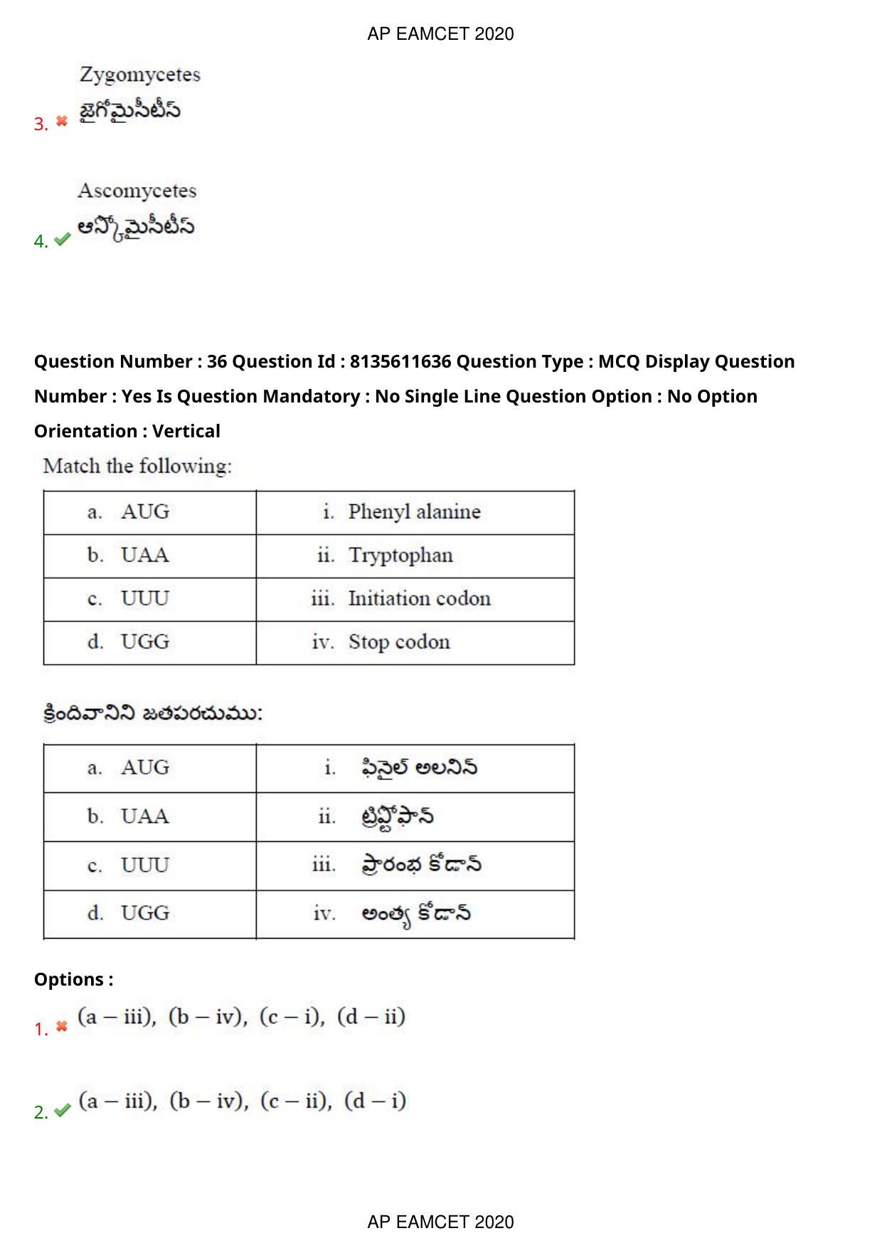 TS EAMCET 2020 Agriculture and Medical Question Paper with Key (24 Sep.2020 Forenoon) - Page 28