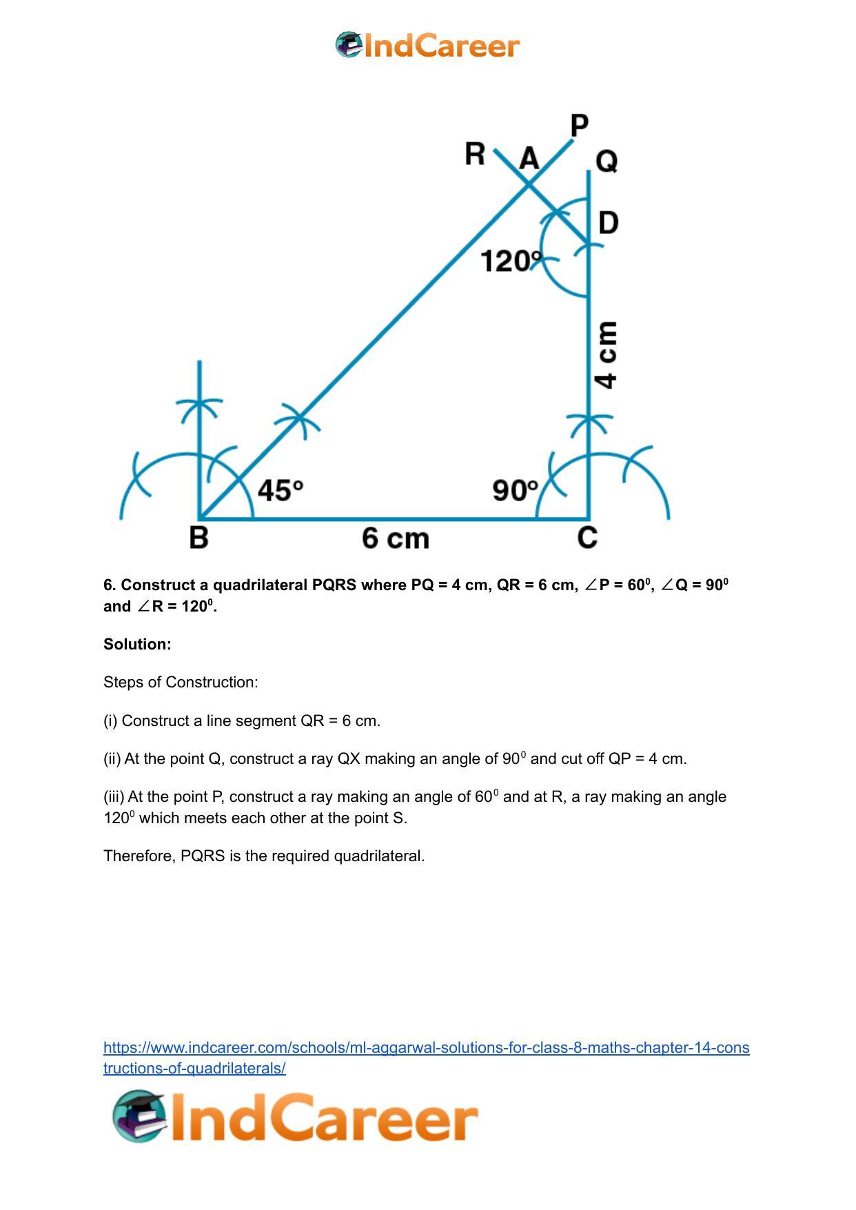 ML Aggarwal Solutions for Class 8 Maths Chapter 14- Constructions of Quadrilaterals - Page 7