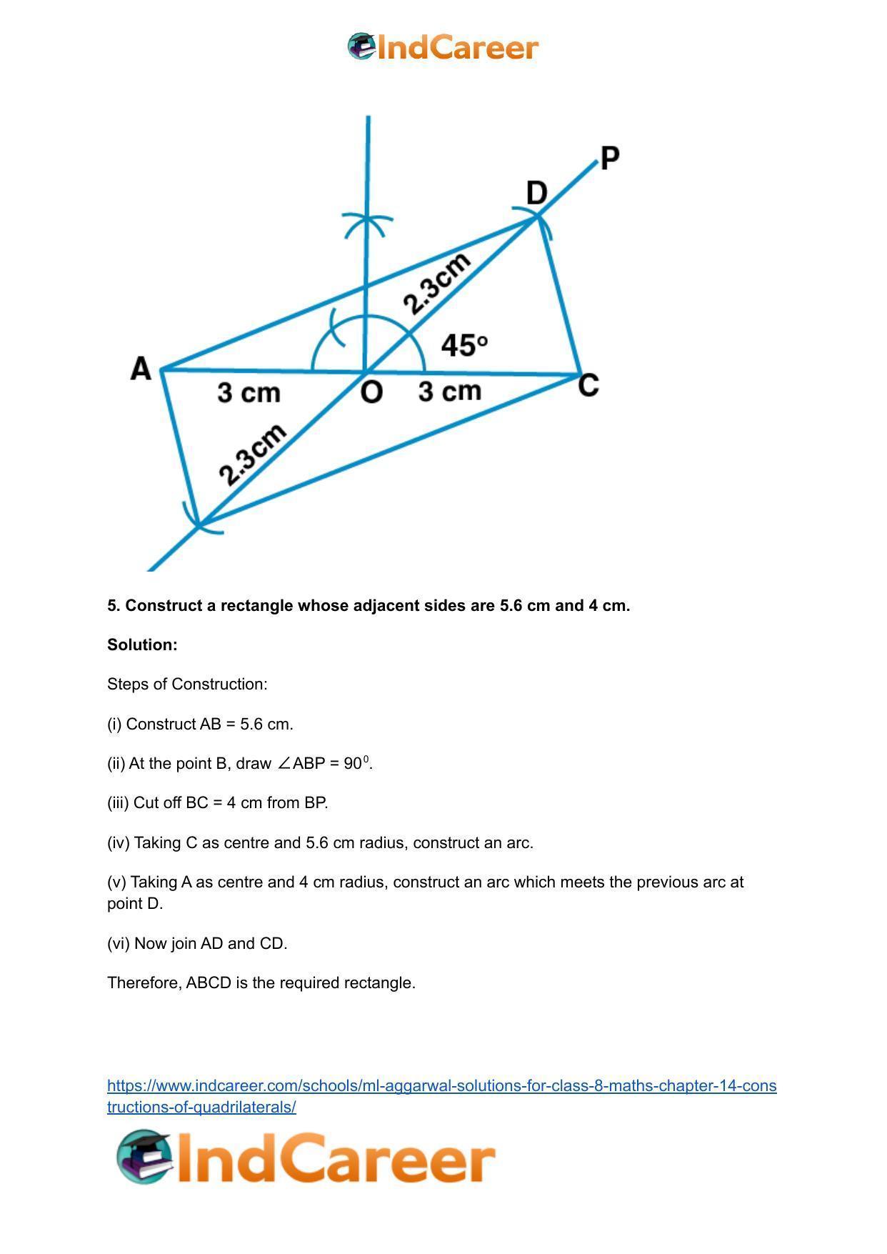 ML Aggarwal Solutions for Class 8 Maths Chapter 14- Constructions of Quadrilaterals - Page 16