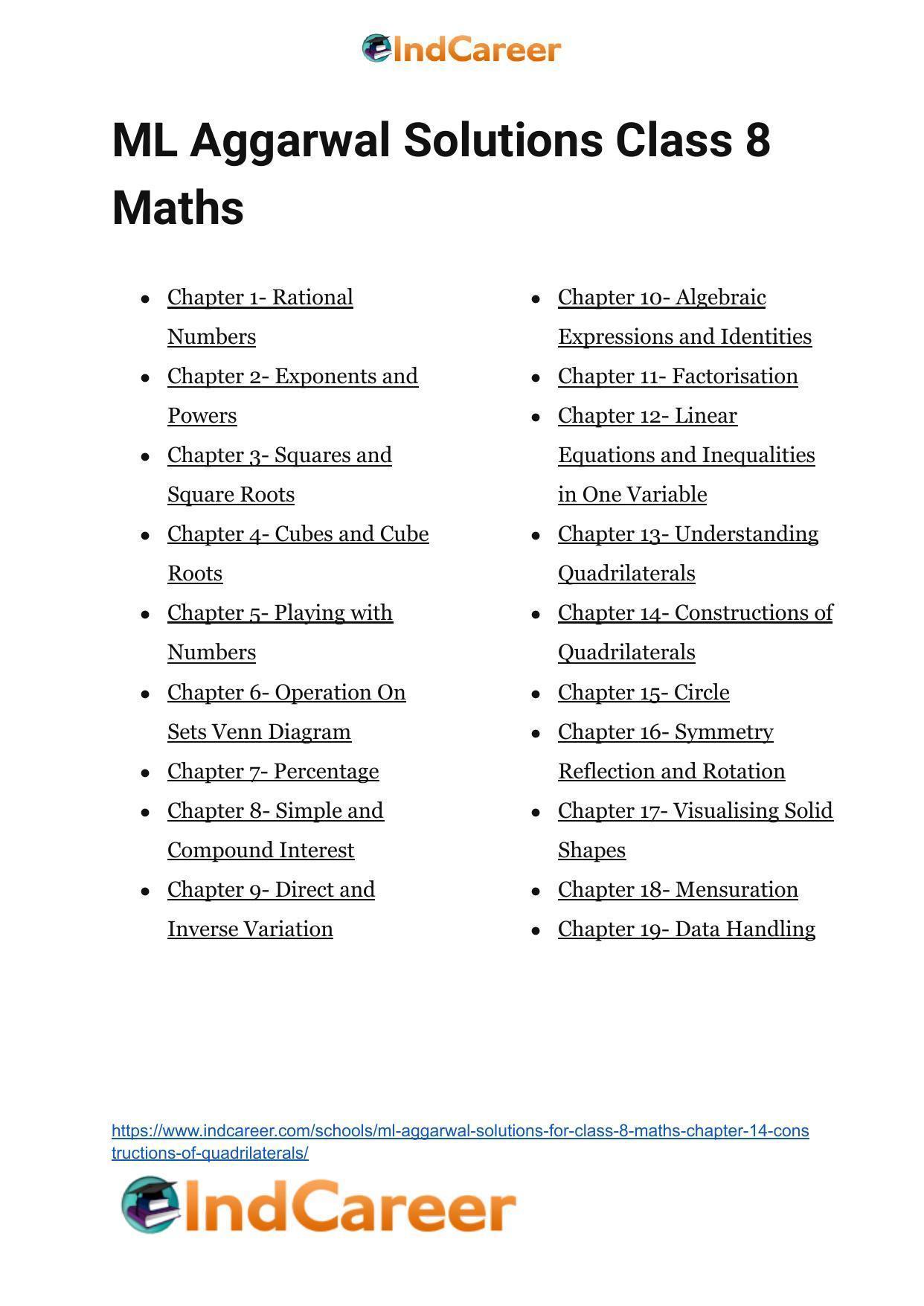 ML Aggarwal Solutions for Class 8 Maths Chapter 14- Constructions of Quadrilaterals - Page 26