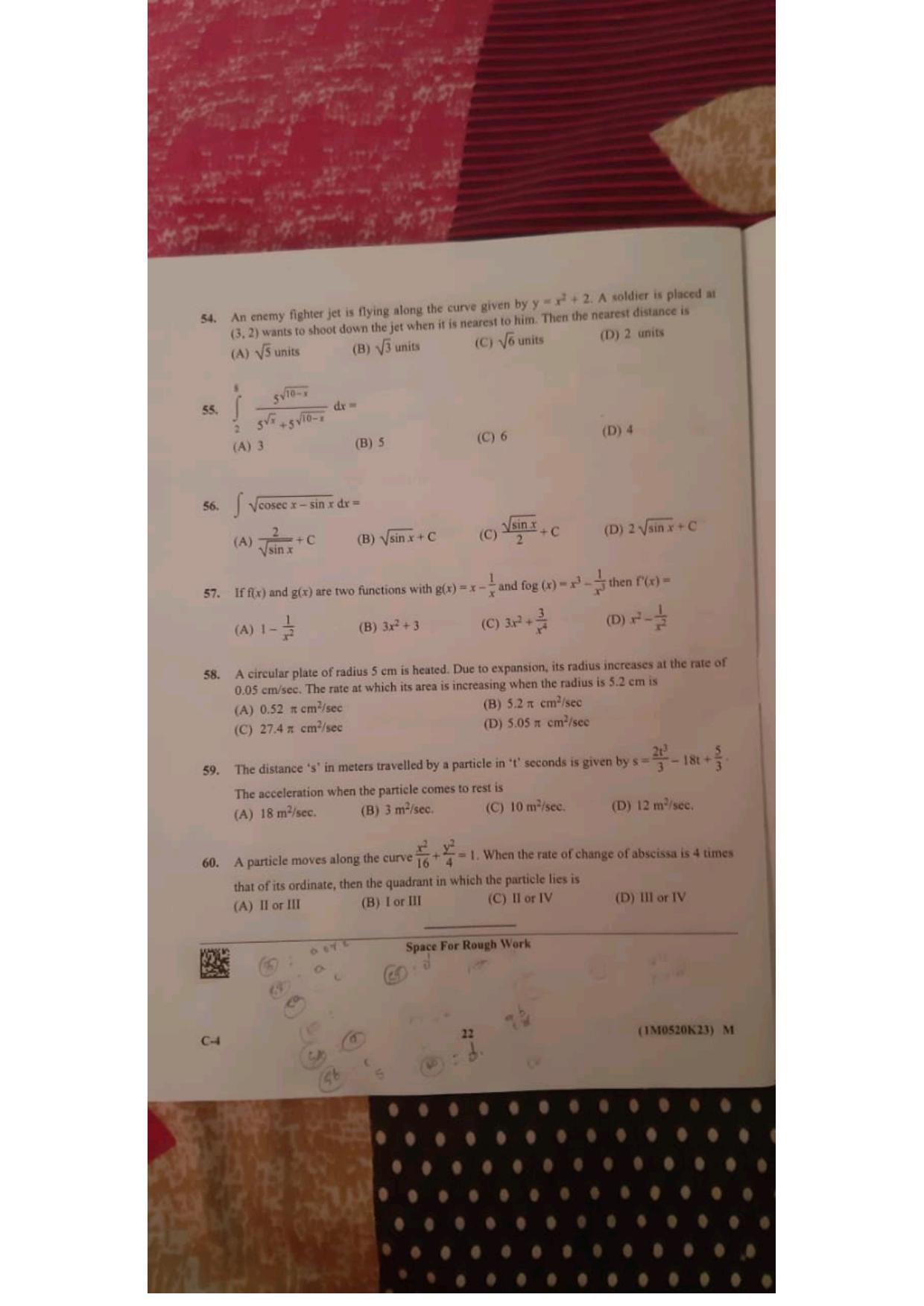 KCET 2023 Mathematics Set C-4 Question Paper - Page 5