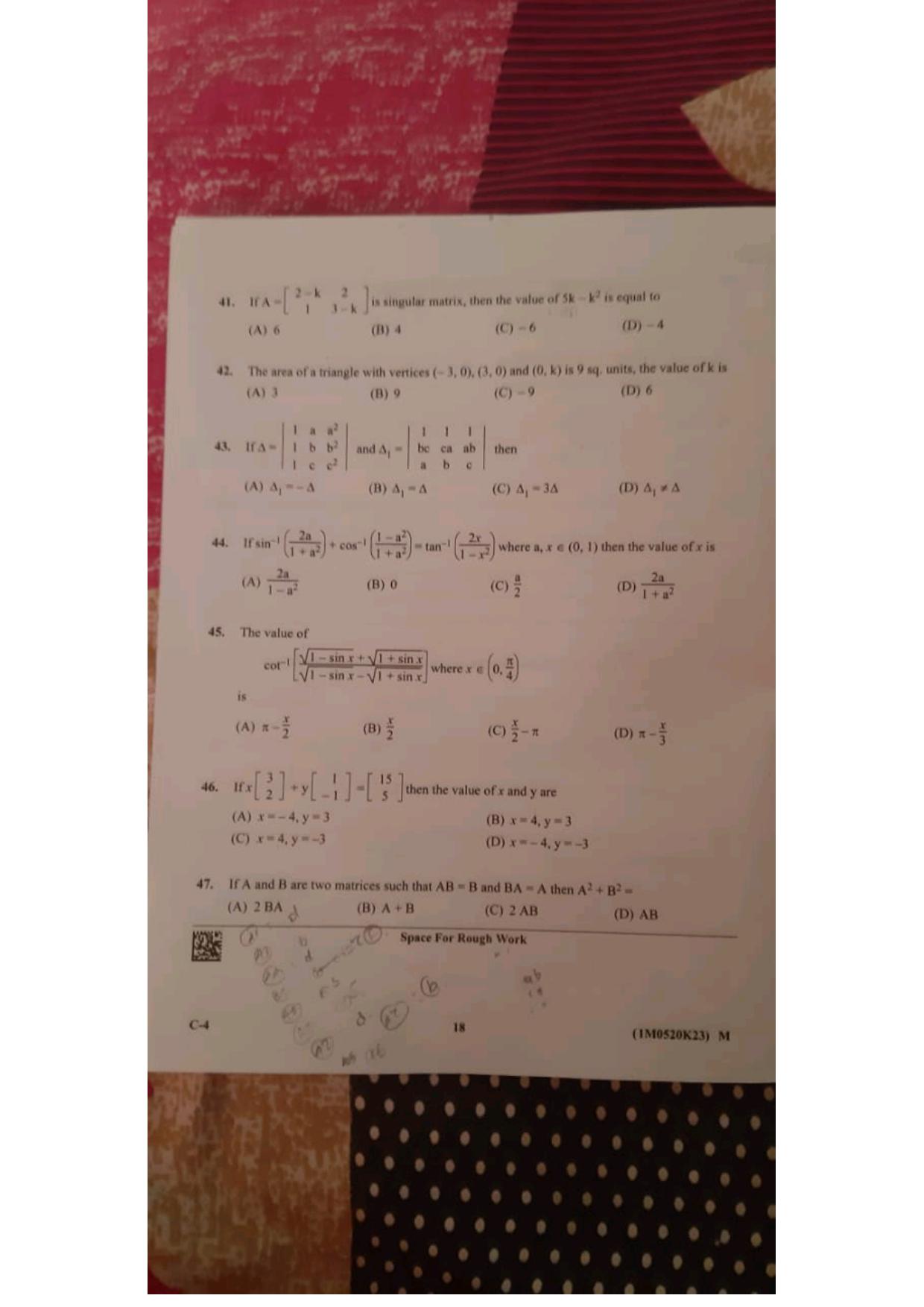 KCET 2023 Mathematics Set C-4 Question Paper - Page 6
