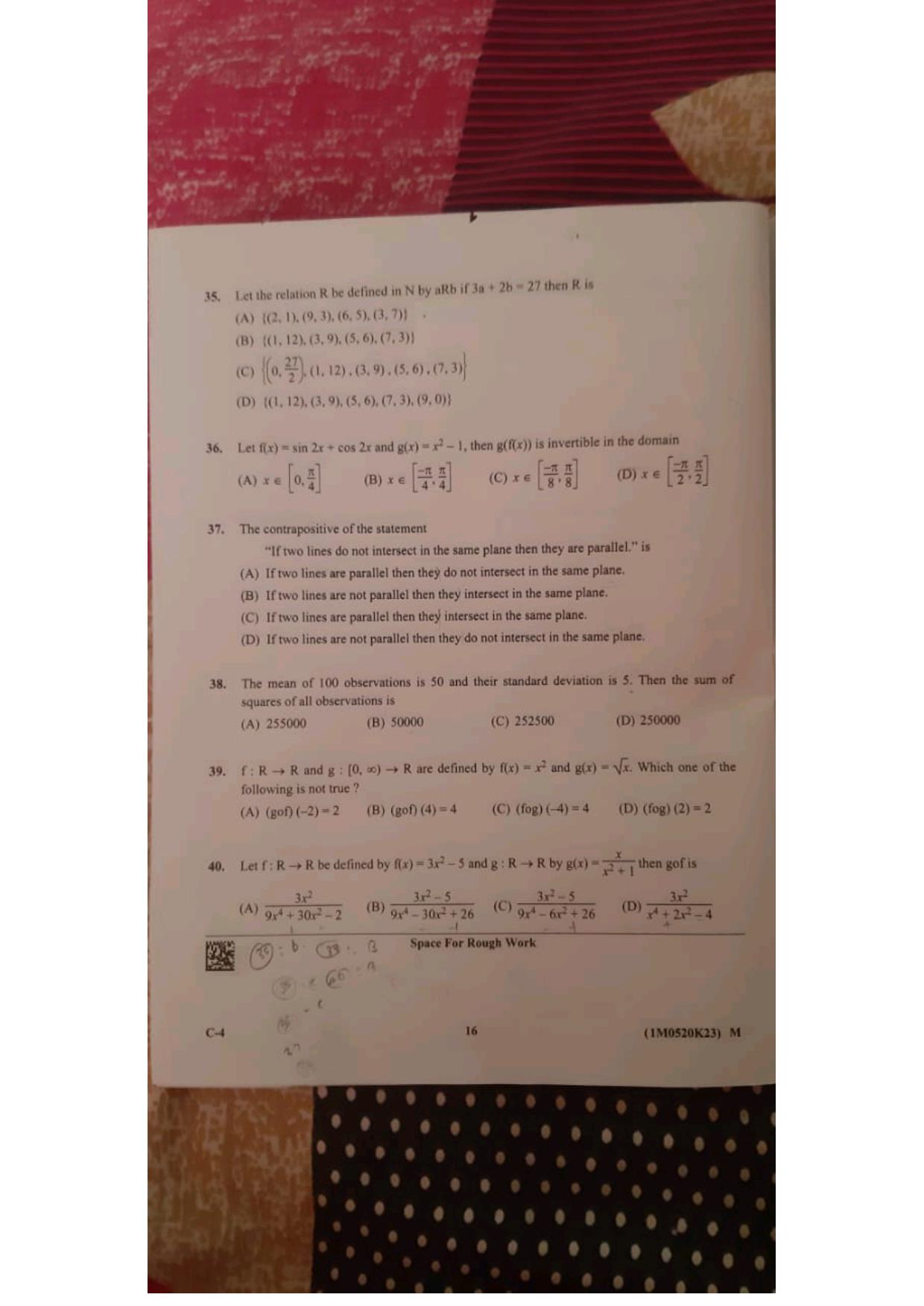 KCET 2023 Mathematics Set C-4 Question Paper - Page 7