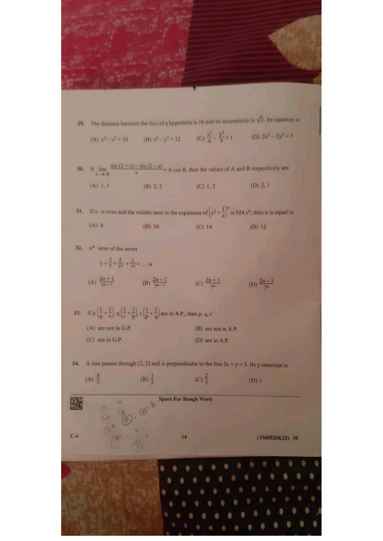 KCET 2023 Mathematics Set C-4 Question Paper - Page 8