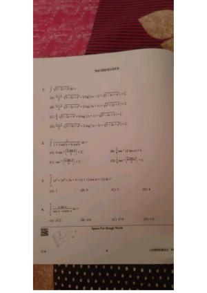 KCET 2023 Mathematics Set C-4 Question Paper