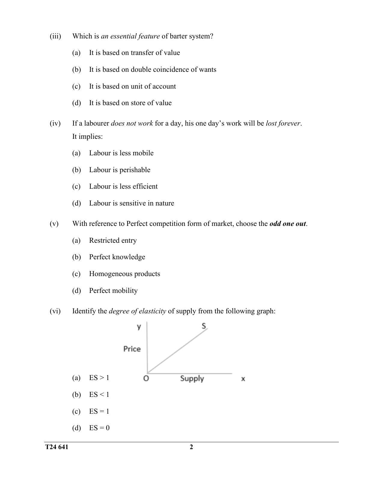 ICSE Class 10 Economics 2024 Question Paper - Page 2