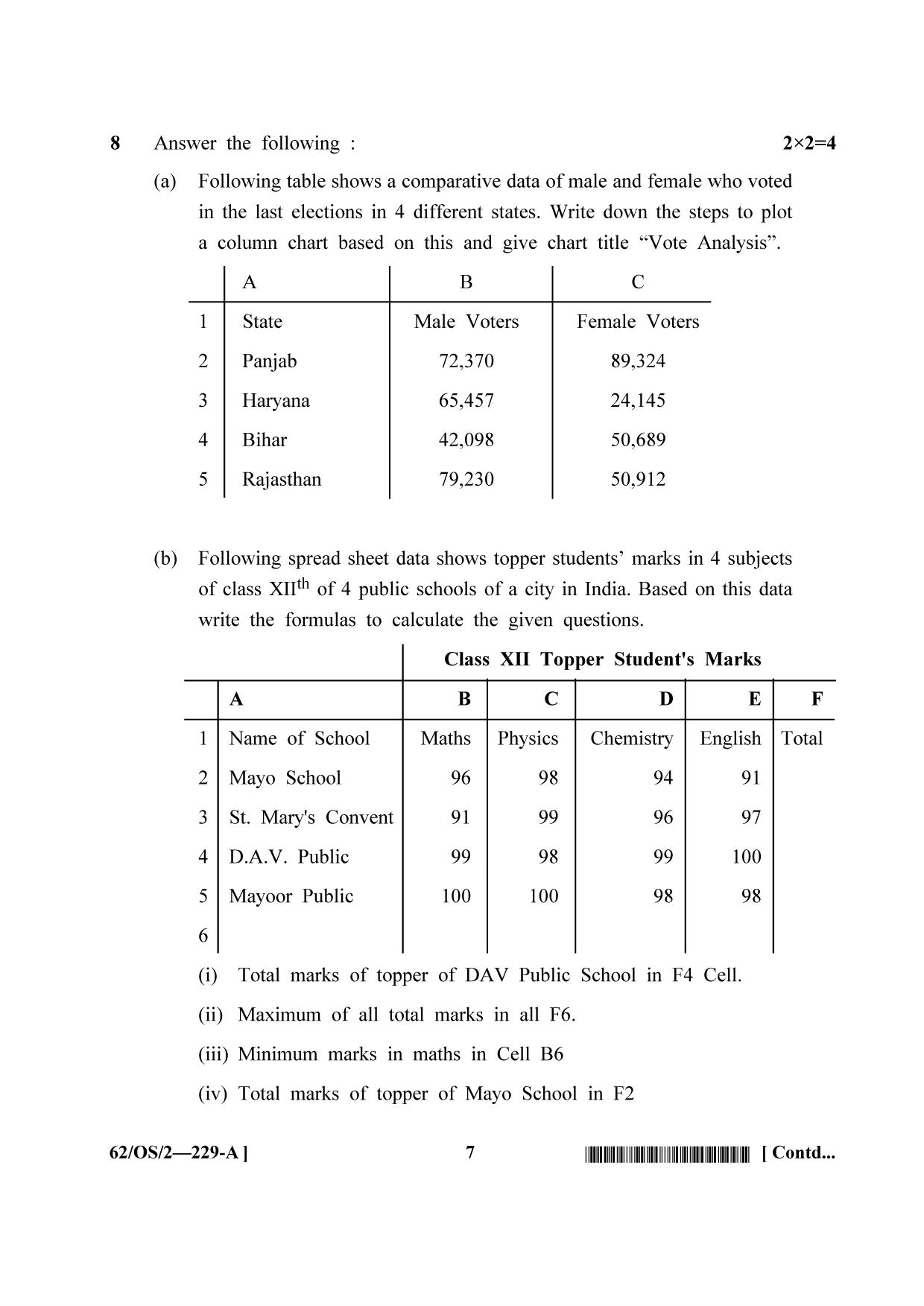 NIOS October 2021 Class 10 Data Entry Operations Question Paper - Page 7