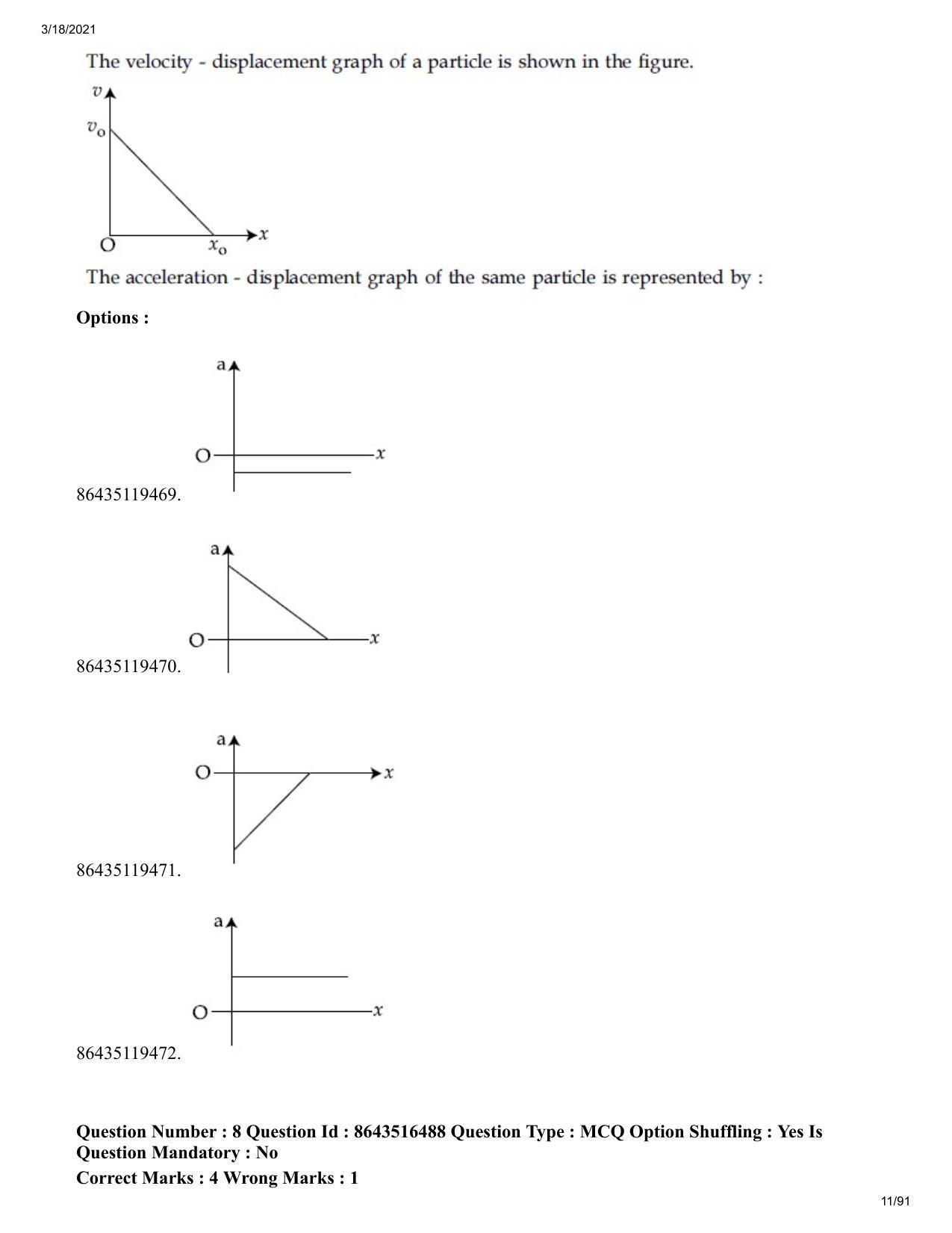 JEE Mains 2021: BTech EO (Shift 2) 18-03-2021 Question Paper - Page 11