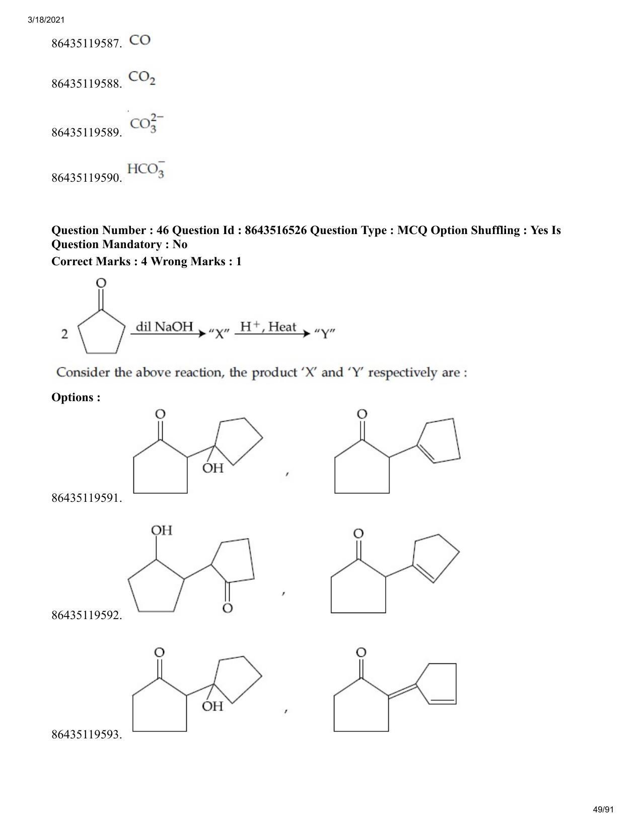JEE Mains 2021: BTech EO (Shift 2) 18-03-2021 Question Paper - Page 49