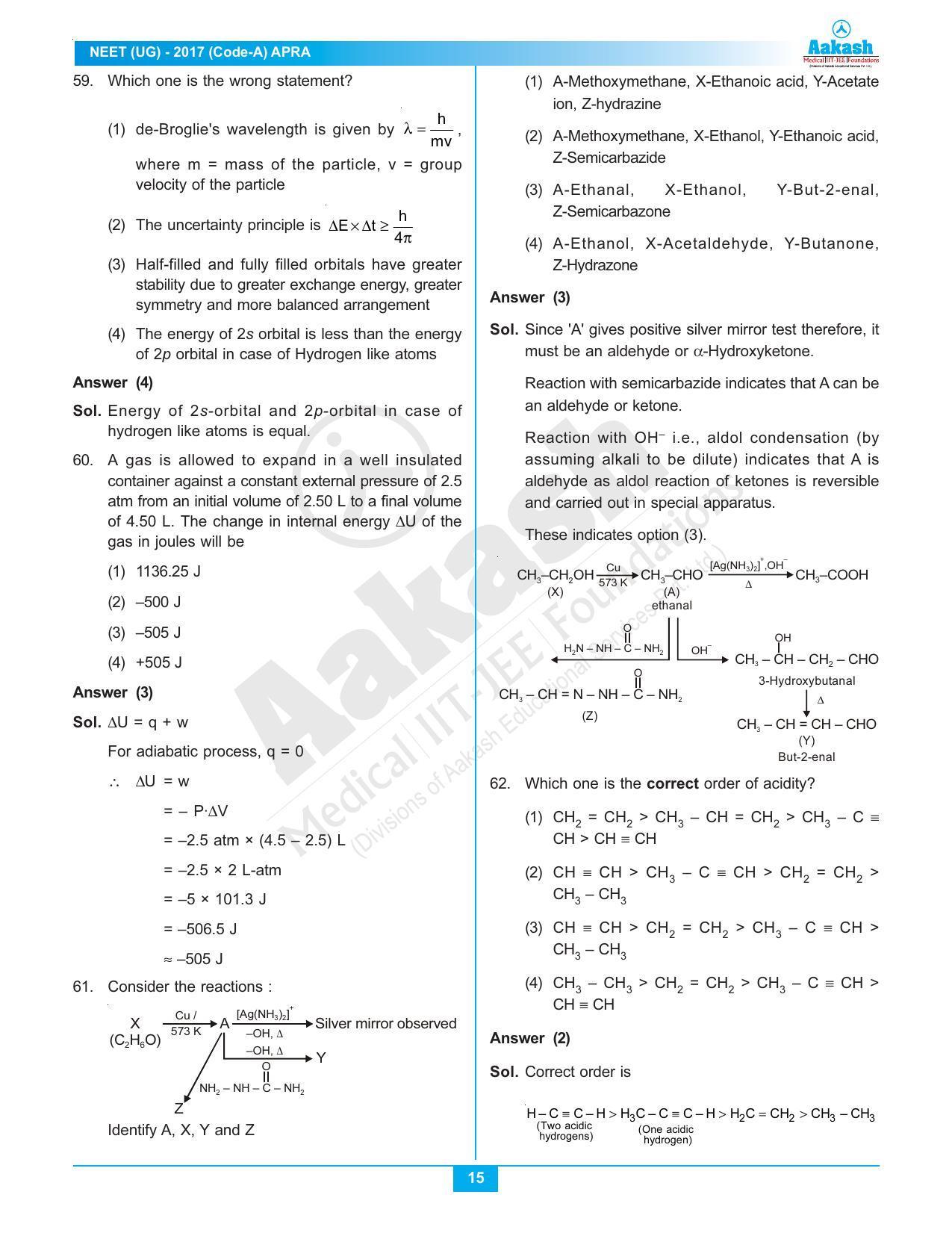 NEET Code A 2017 Answer & Solutions - Page 15