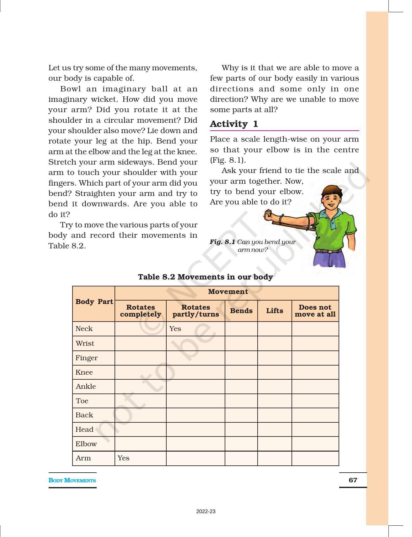 NCERT Book for Class 6 Science: Chapter 8-Body Movement - Page 2