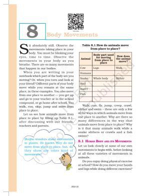 NCERT Book for Class 6 Science: Chapter 8-Body Movement