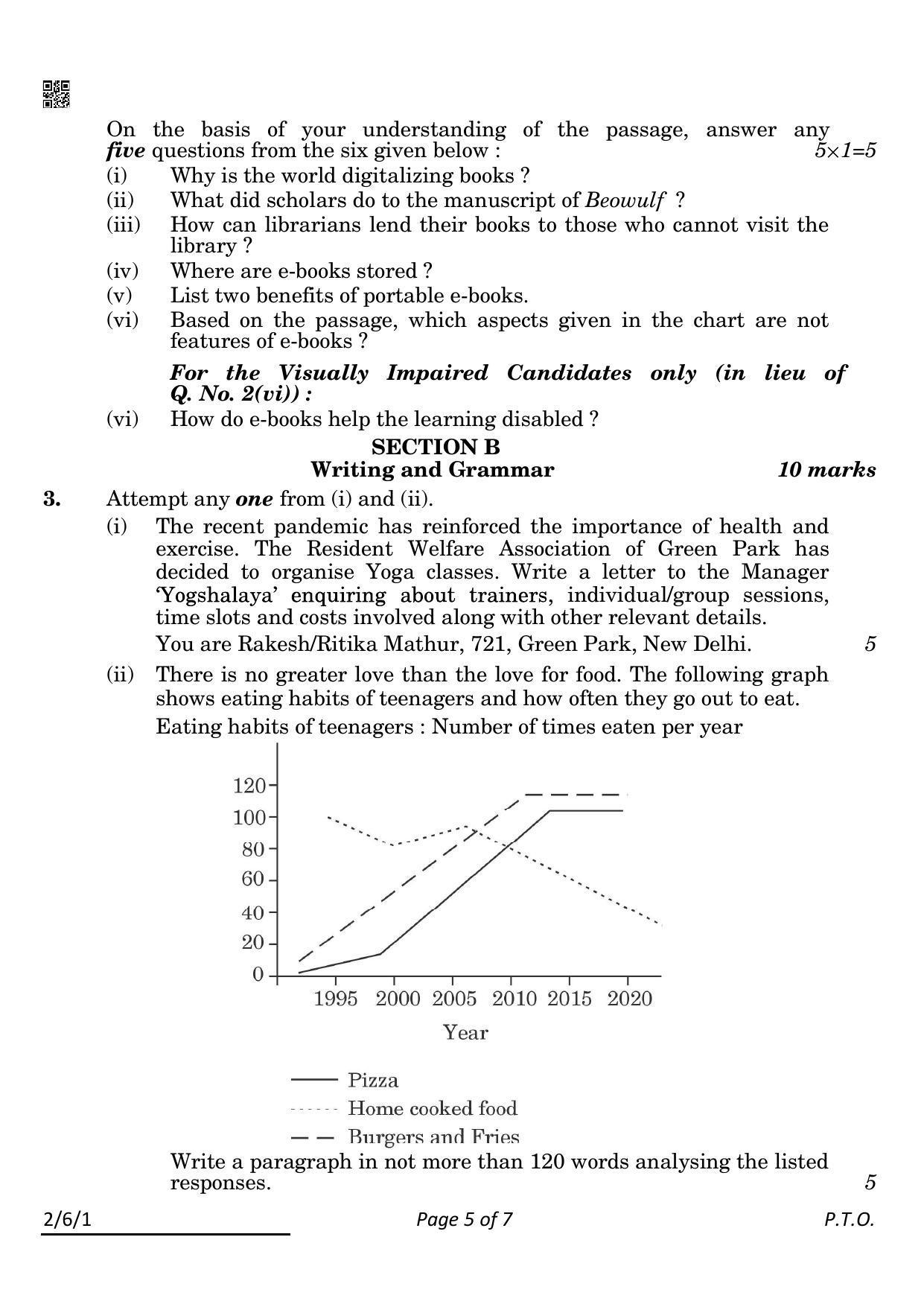 CBSE Class 10 2-6-1_English Language And Literature 2022 Compartment Question Paper - Page 5