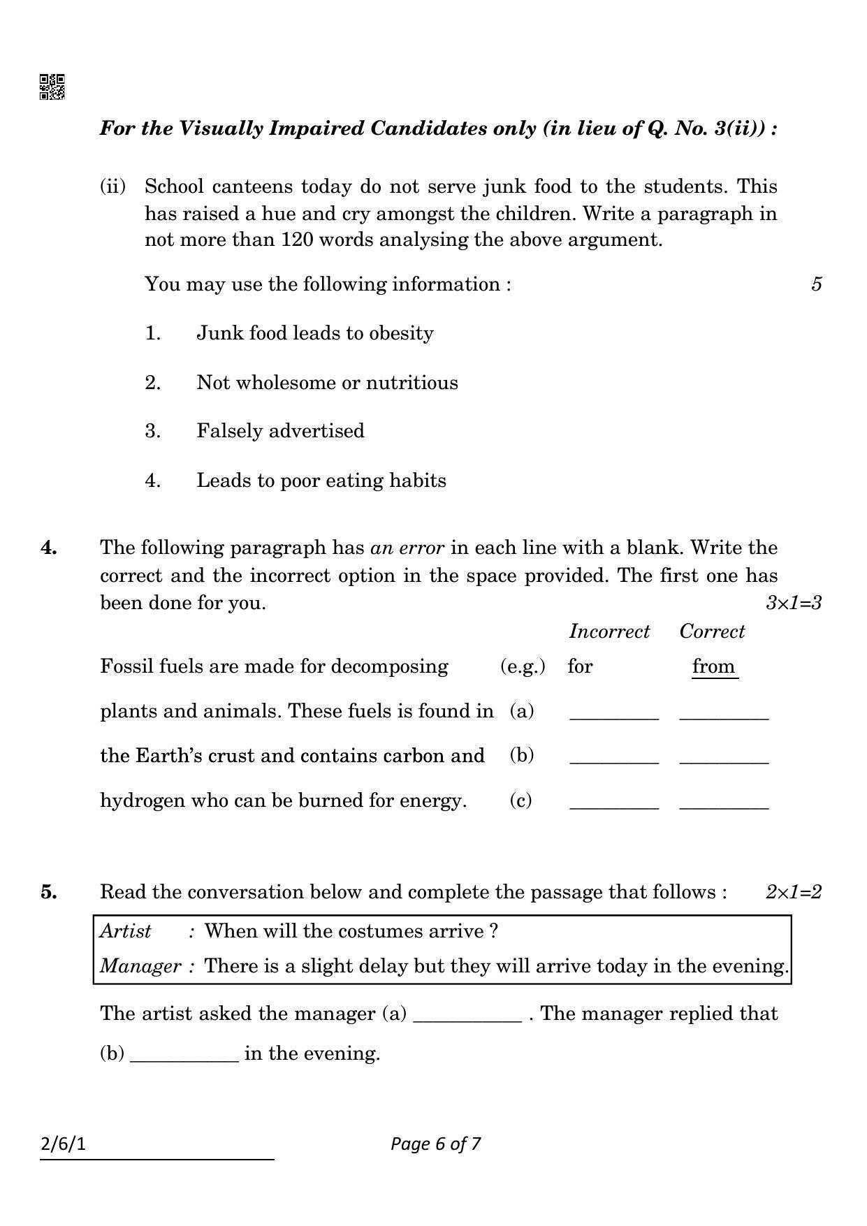CBSE Class 10 2-6-1_English Language And Literature 2022 Compartment Question Paper - Page 6