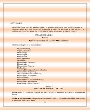 UKSEE Syllabus