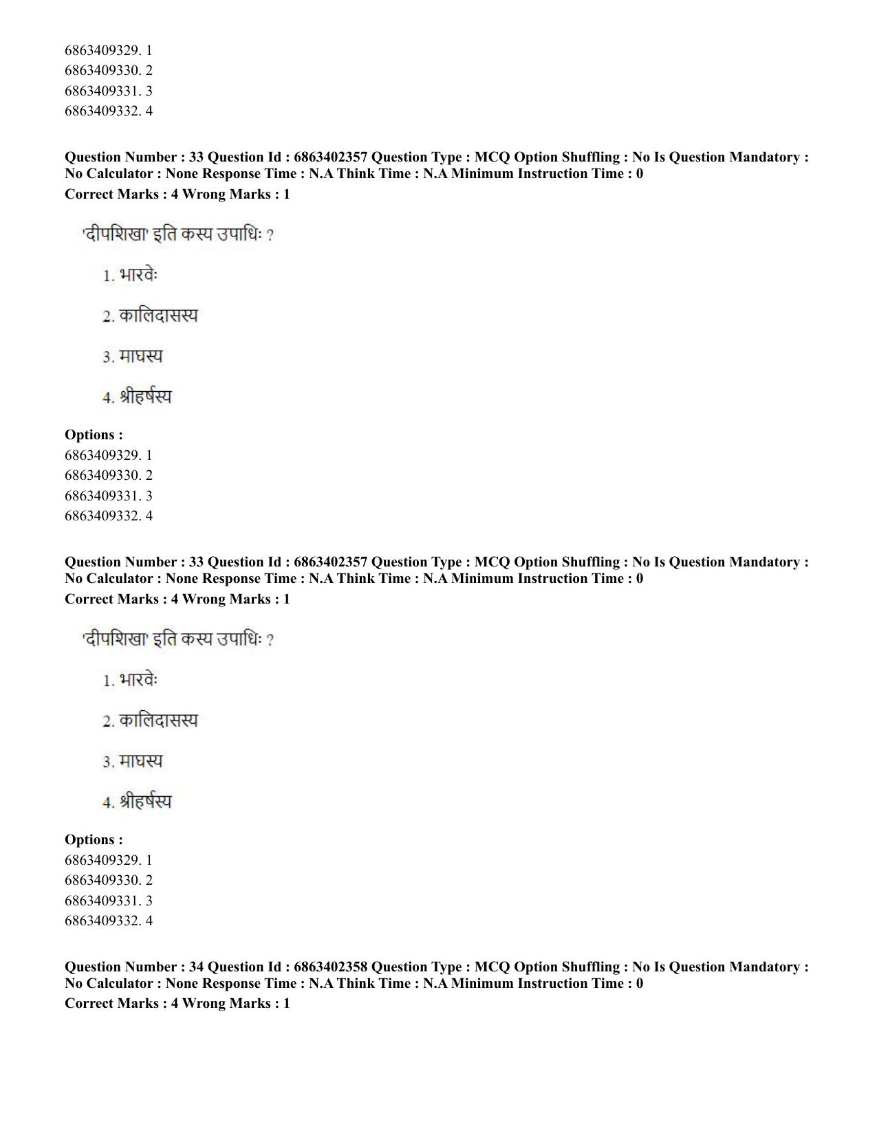 CUET PG 2023: ACQP19 – Sahitya (Alankara and Kavya varga) (Hindi)-Shift 2 (05-06-2023) Question Paper - Page 54