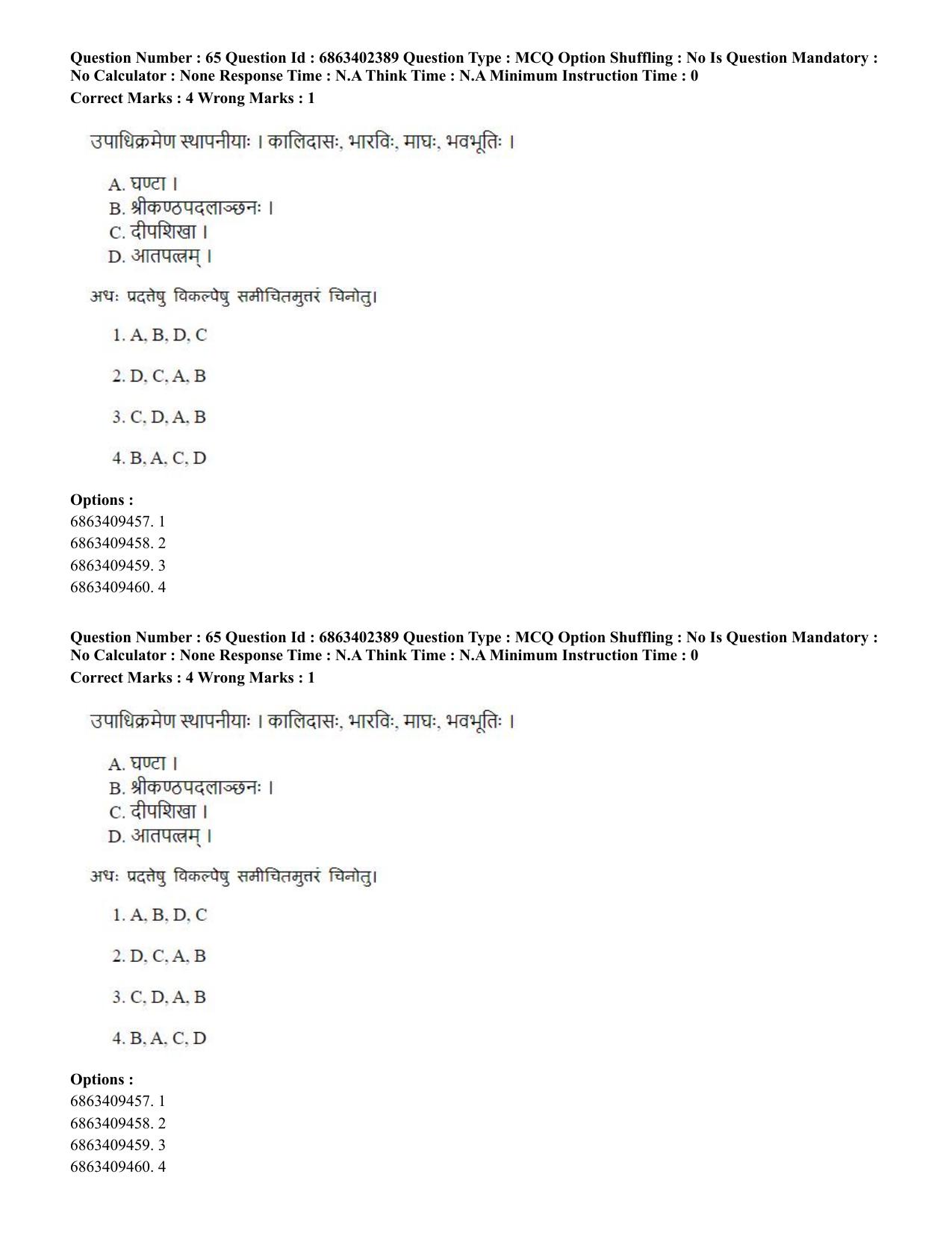 CUET PG 2023: ACQP19 – Sahitya (Alankara and Kavya varga) (Hindi)-Shift 2 (05-06-2023) Question Paper - Page 93