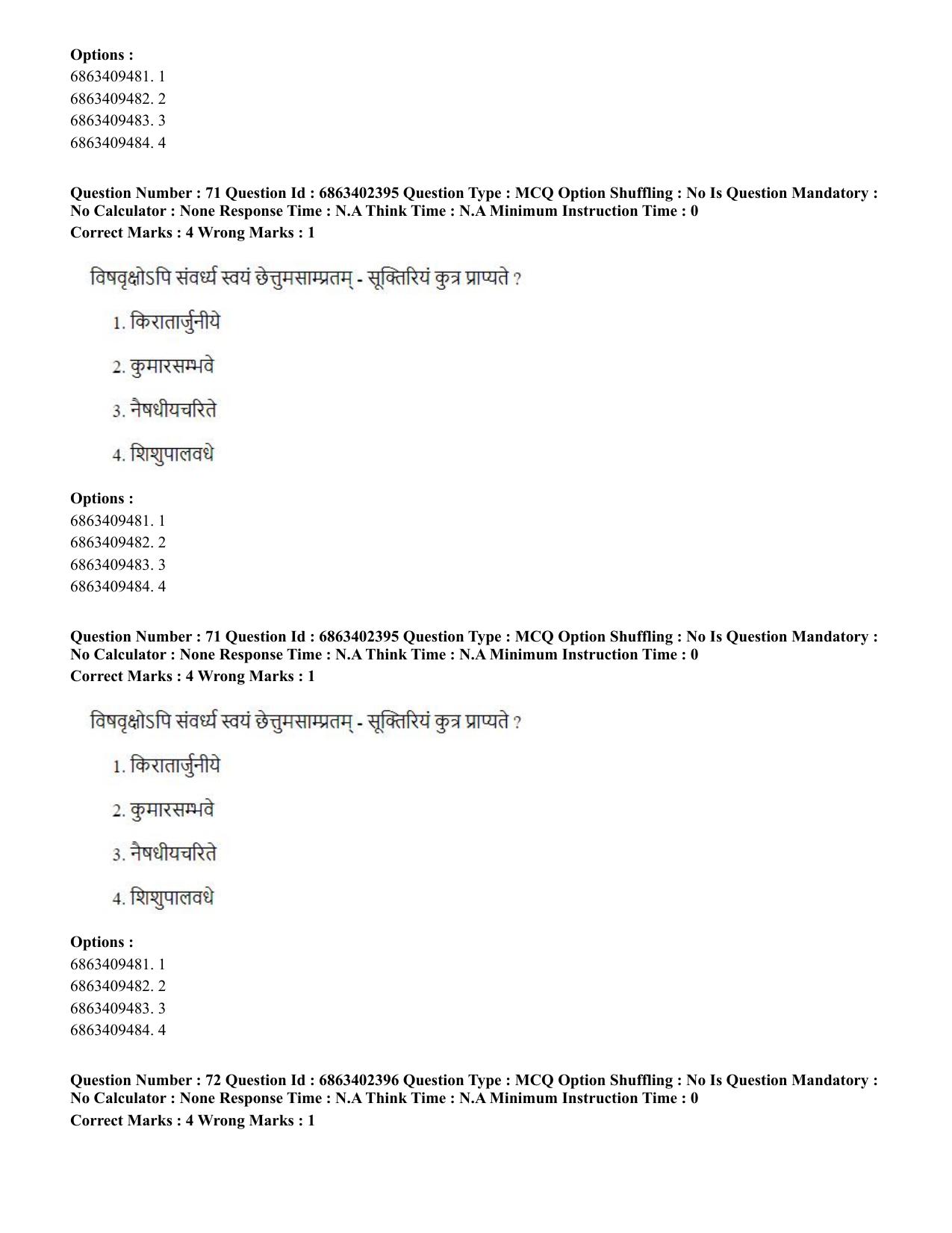 CUET PG 2023: ACQP19 – Sahitya (Alankara and Kavya varga) (Hindi)-Shift 2 (05-06-2023) Question Paper - Page 101