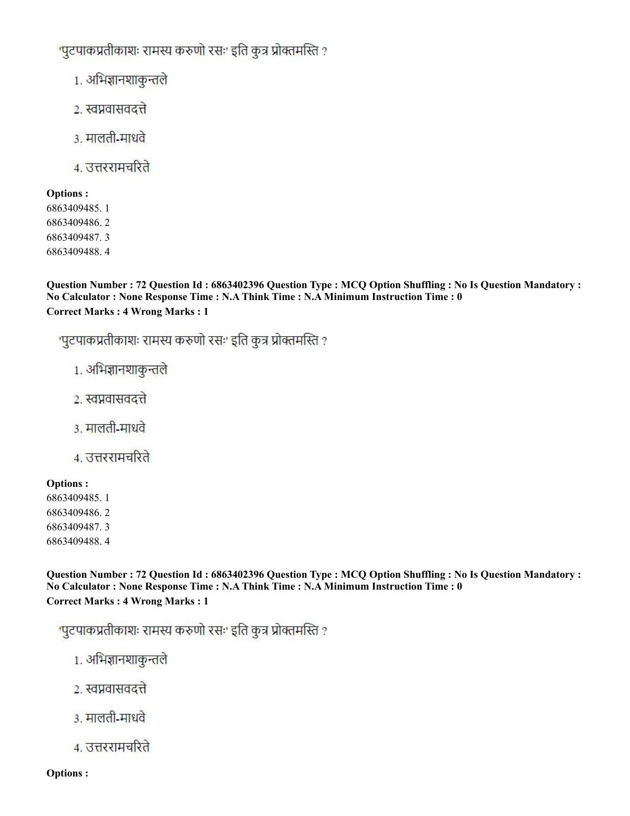 CUET PG 2023: ACQP19 – Sahitya (Alankara and Kavya varga) (Hindi)-Shift 2 (05-06-2023) Question Paper - Page 102