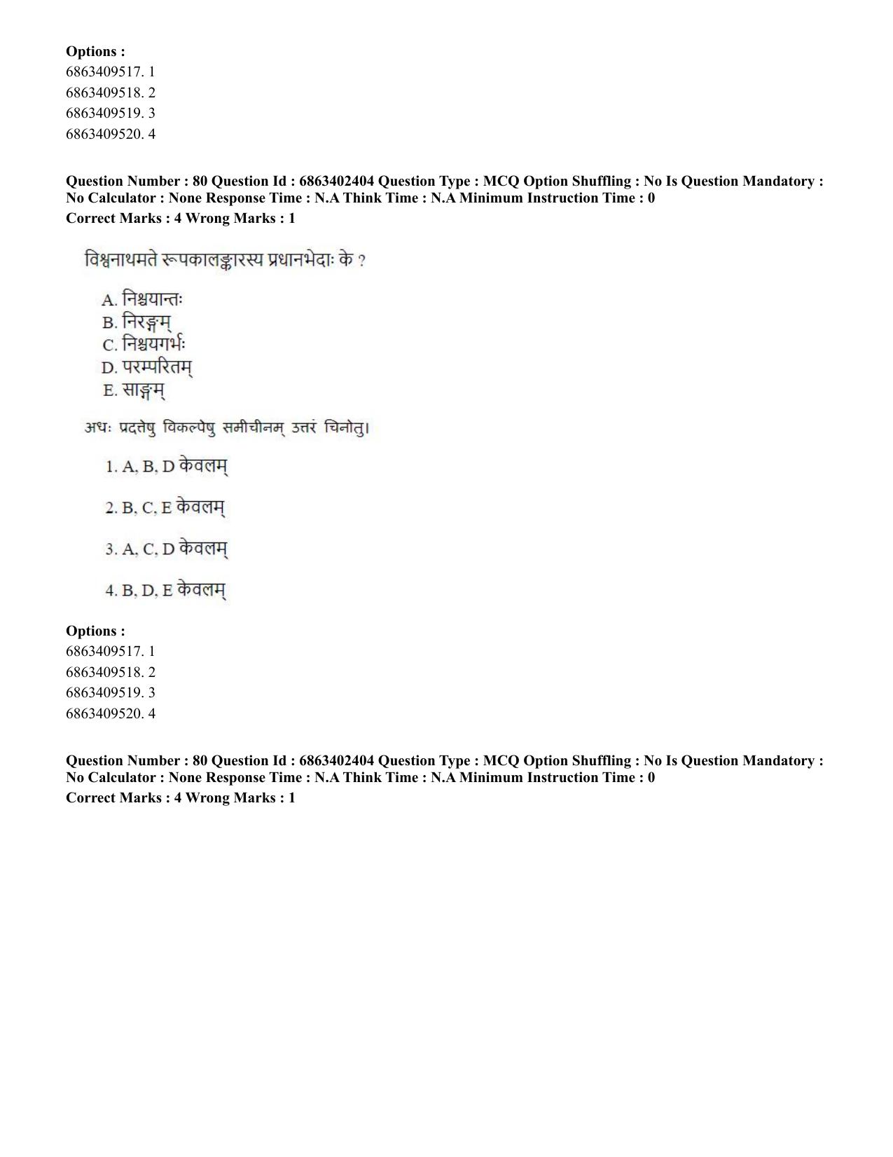 CUET PG 2023: ACQP19 – Sahitya (Alankara and Kavya varga) (Hindi)-Shift 2 (05-06-2023) Question Paper - Page 114