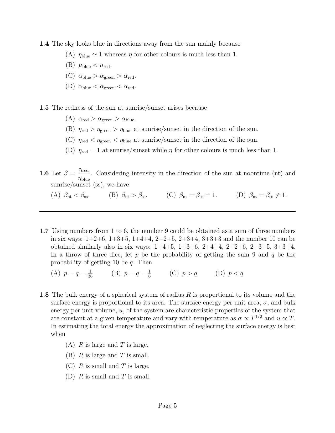 NEST 2010 Question Paper - Page 5