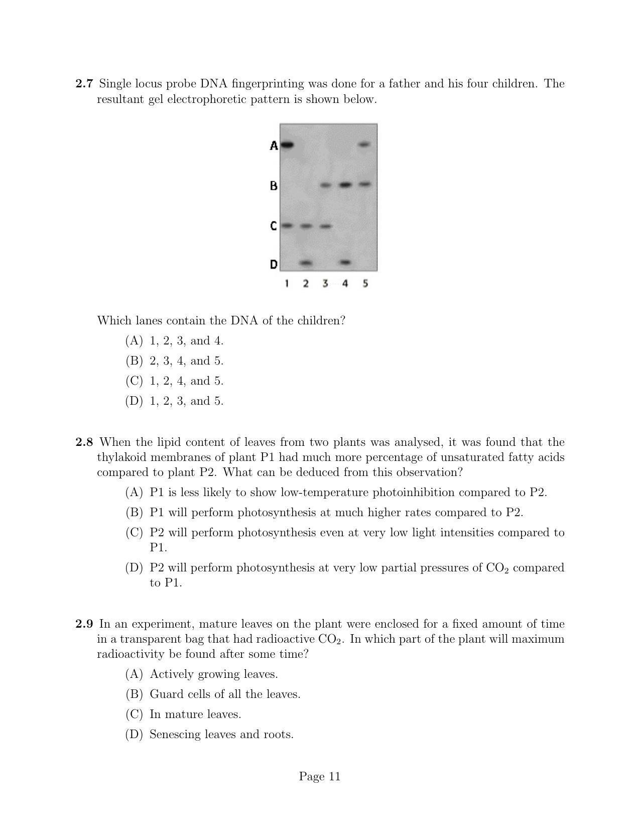 NEST 2010 Question Paper - Page 11