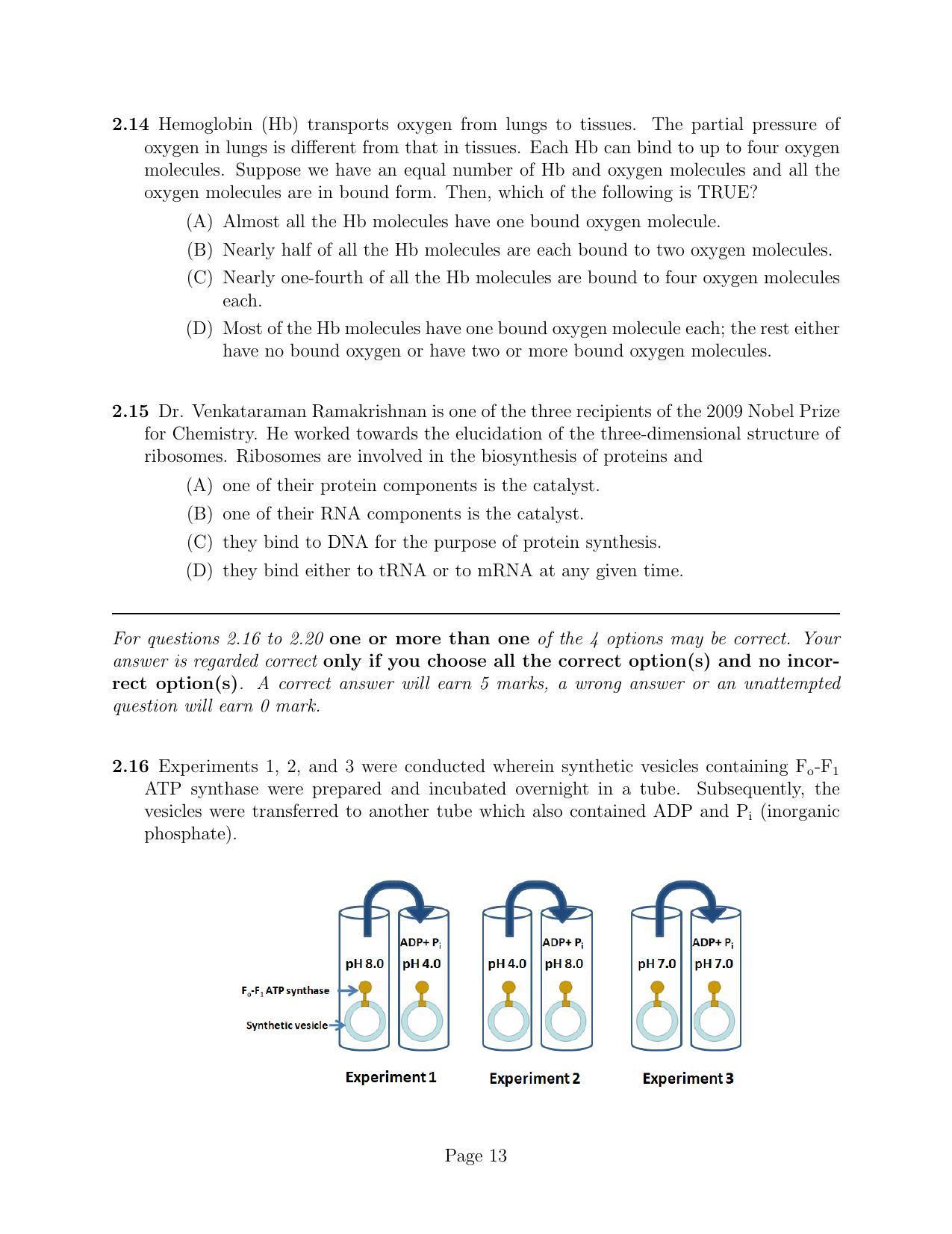 NEST 2010 Question Paper - Page 13