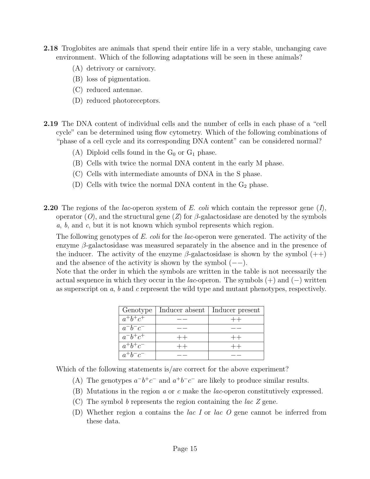 NEST 2010 Question Paper - Page 15