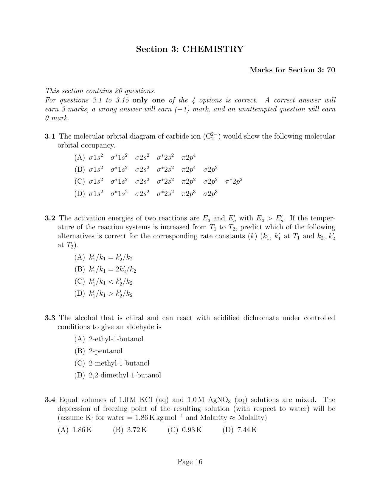 NEST 2010 Question Paper - Page 16