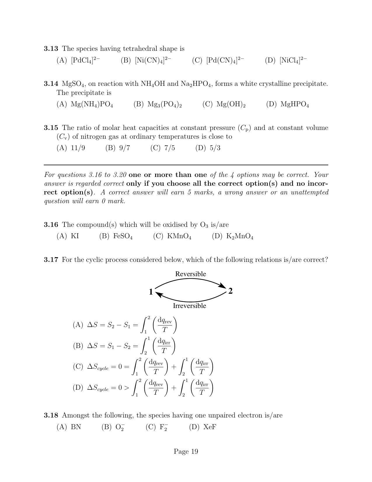 NEST 2010 Question Paper - Page 19