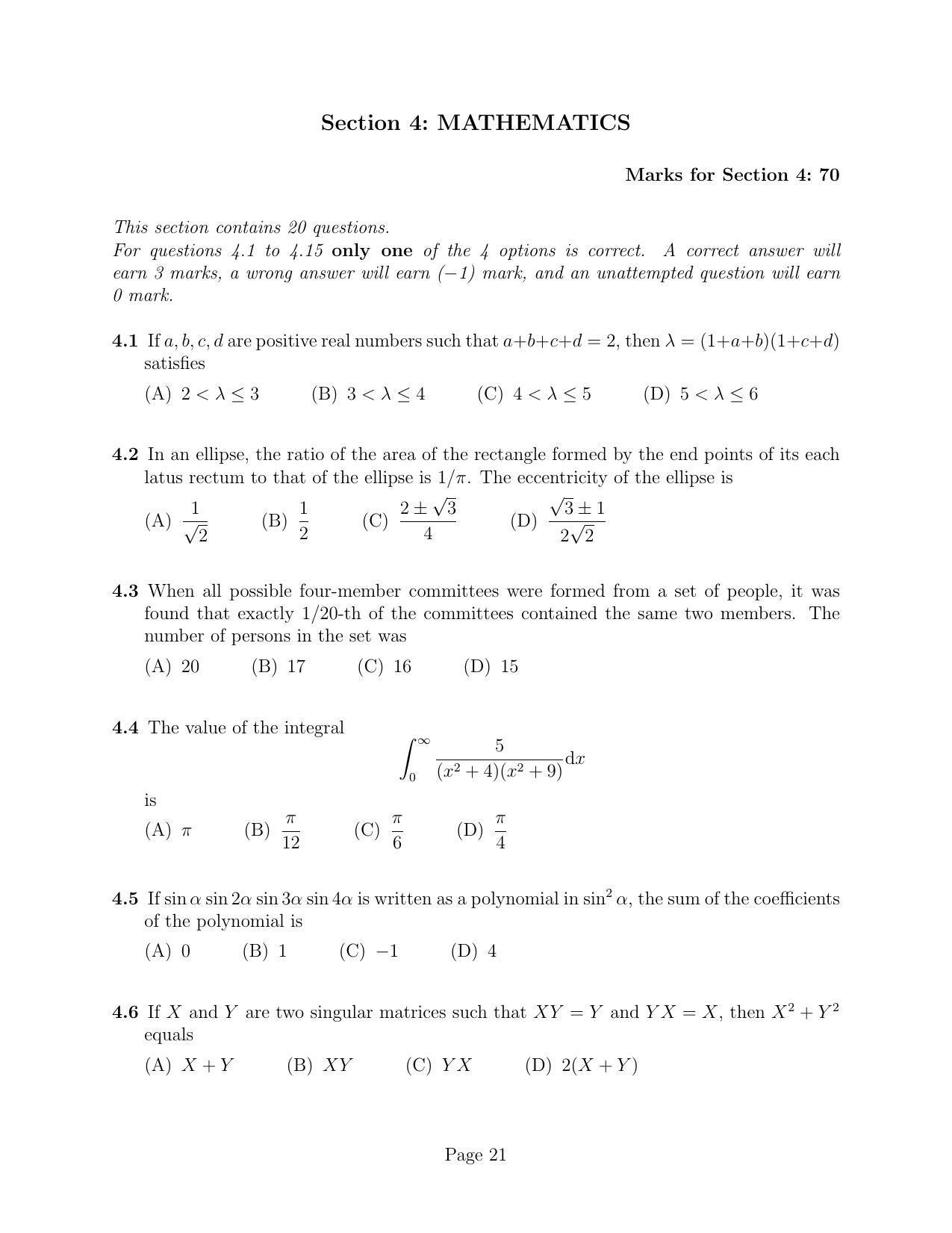 NEST 2010 Question Paper - Page 21