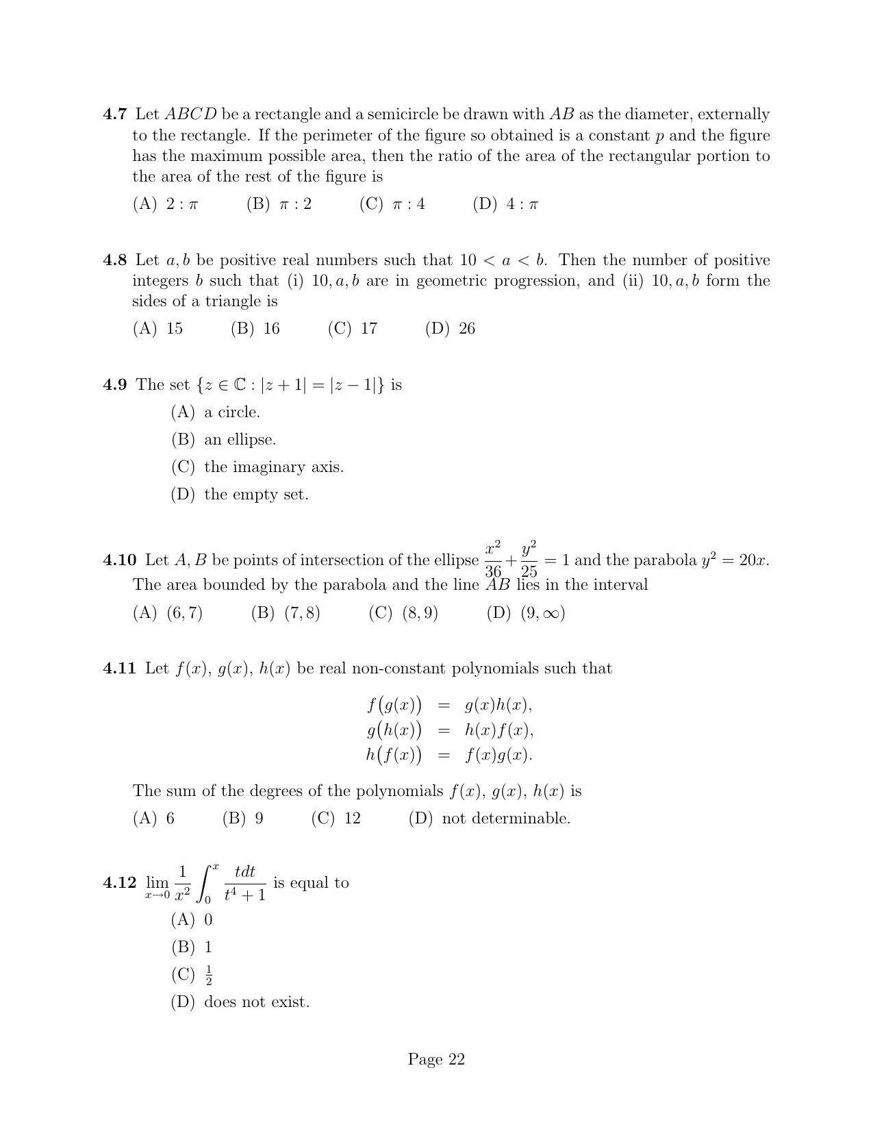 NEST 2010 Question Paper - Page 22