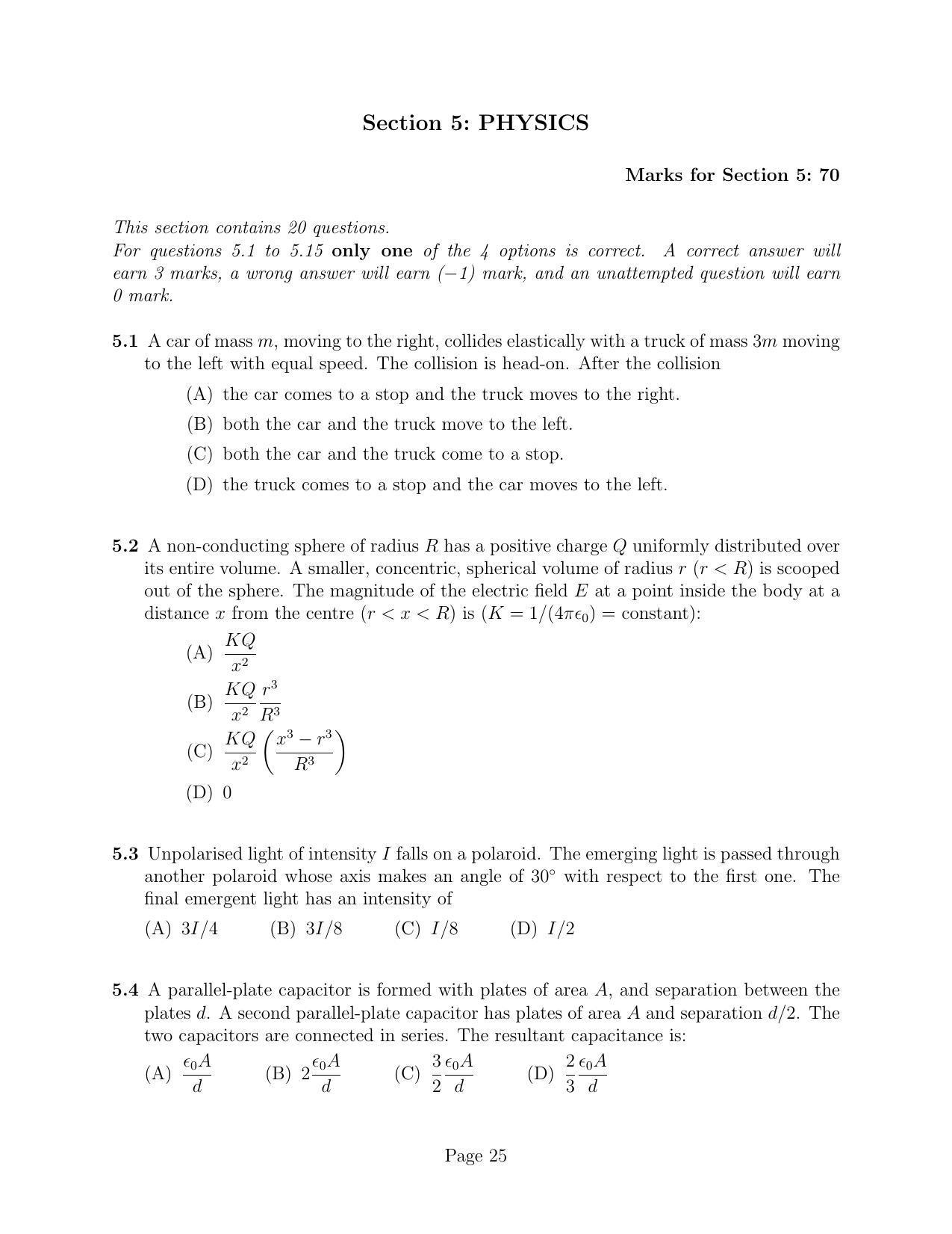 NEST 2010 Question Paper - Page 25