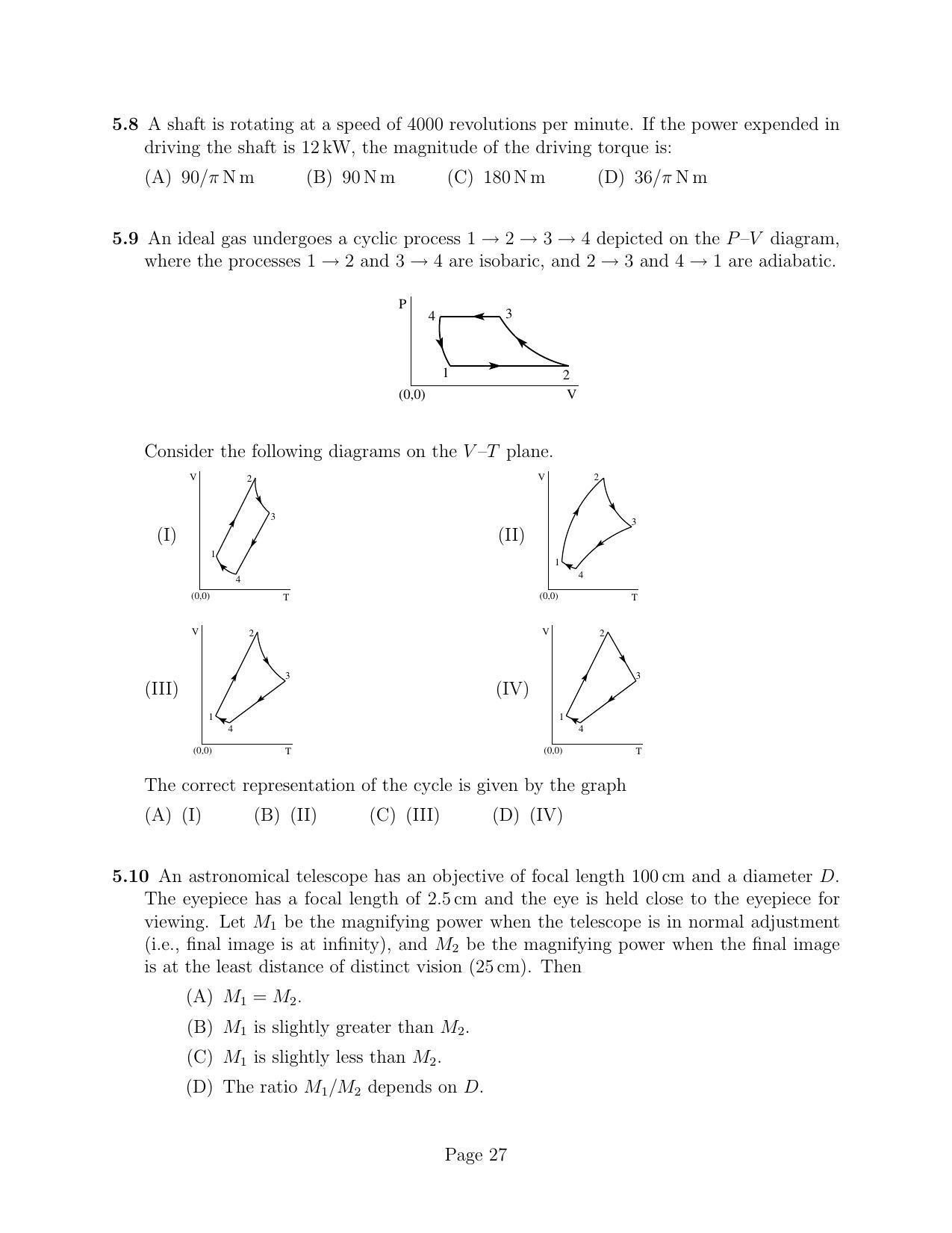 NEST 2010 Question Paper - Page 27