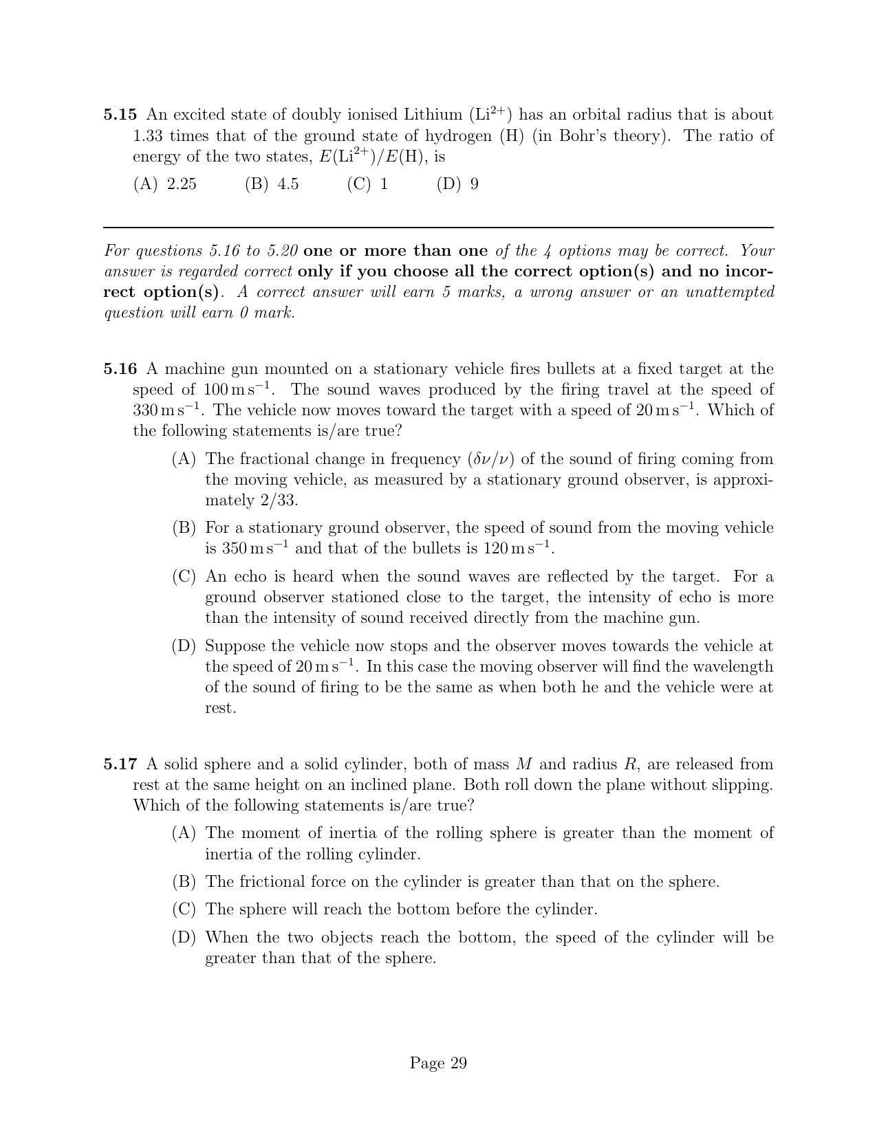 NEST 2010 Question Paper - Page 29