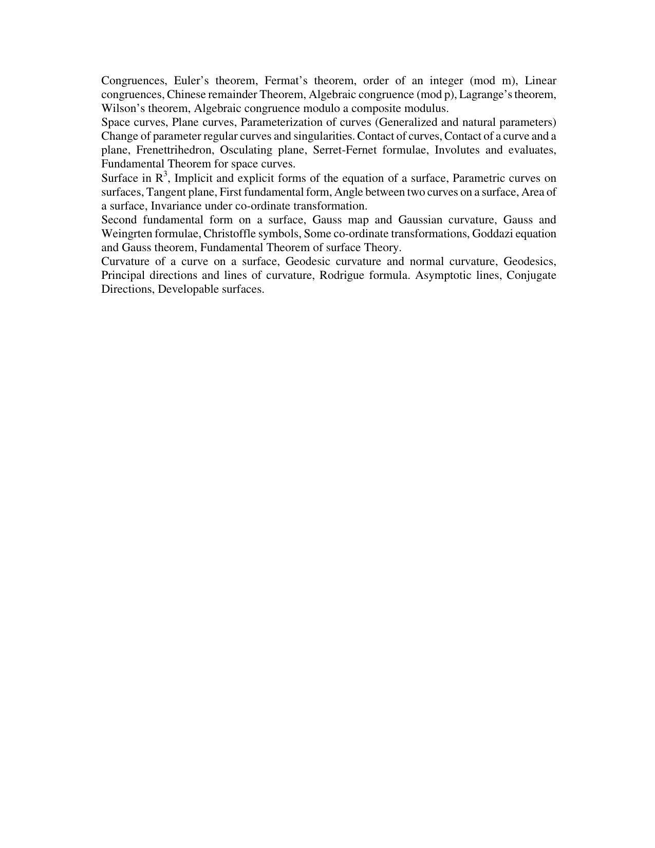 AMU Entrance Exam: M.Sc. / M.A. Mathematics Syllabus - Page 6