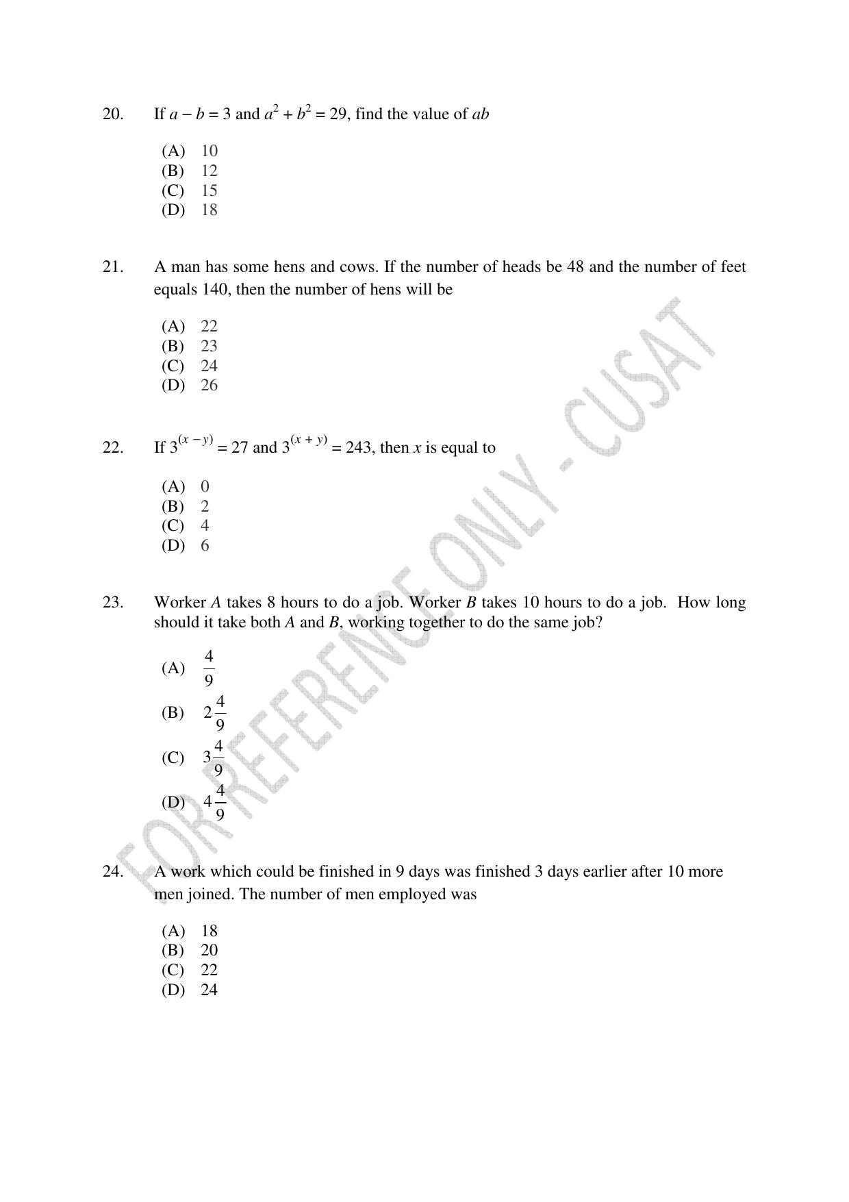 CUSAT CAT 2023 M.Voc Consultancy Management Question Paper - Page 5
