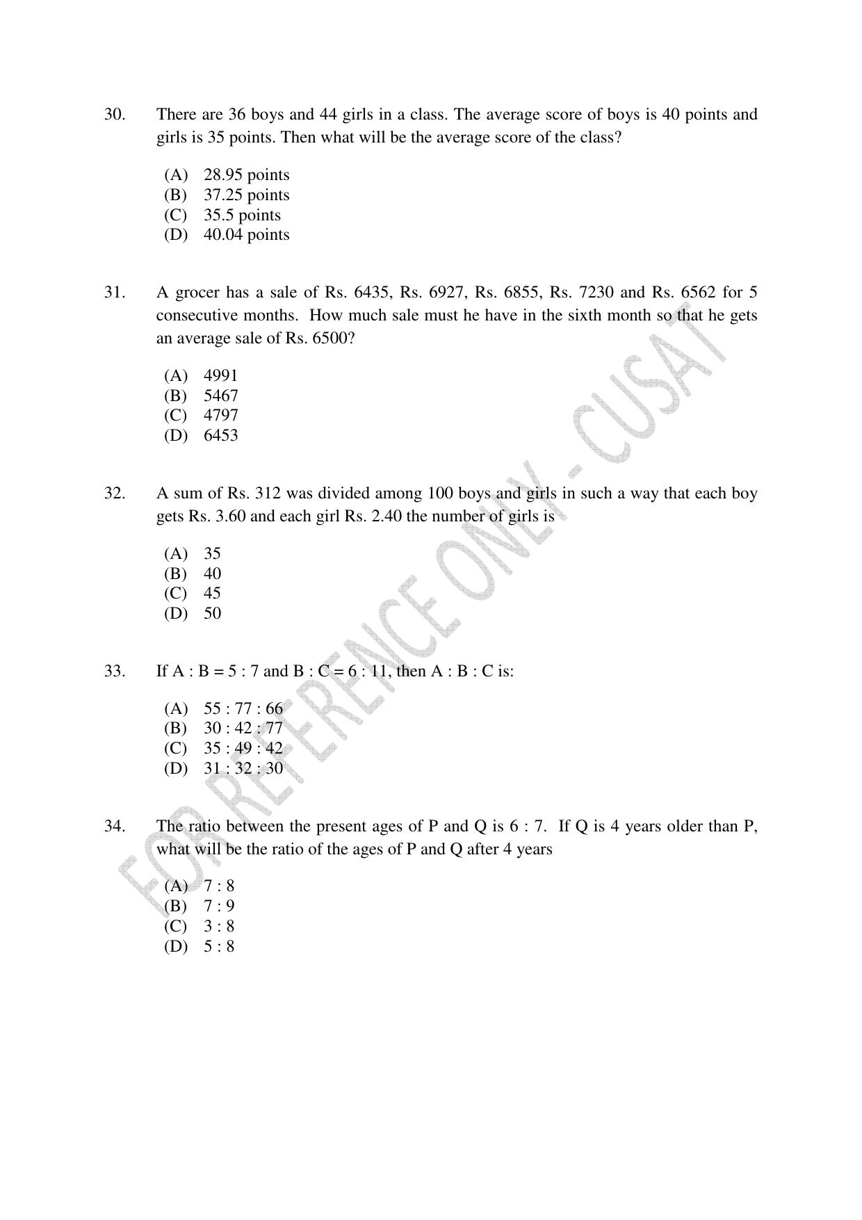 CUSAT CAT 2023 M.Voc Consultancy Management Question Paper - Page 7