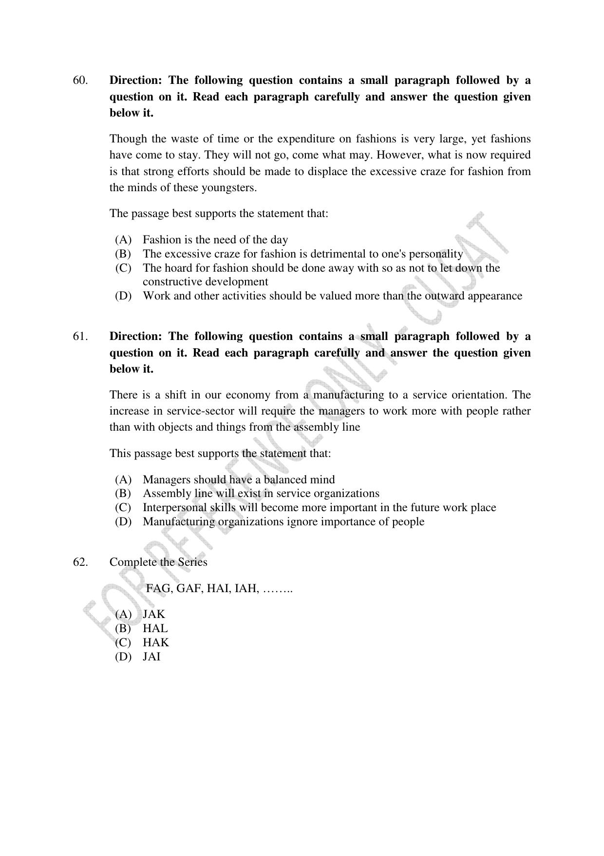 CUSAT CAT 2023 M.Voc Consultancy Management Question Paper - Page 14