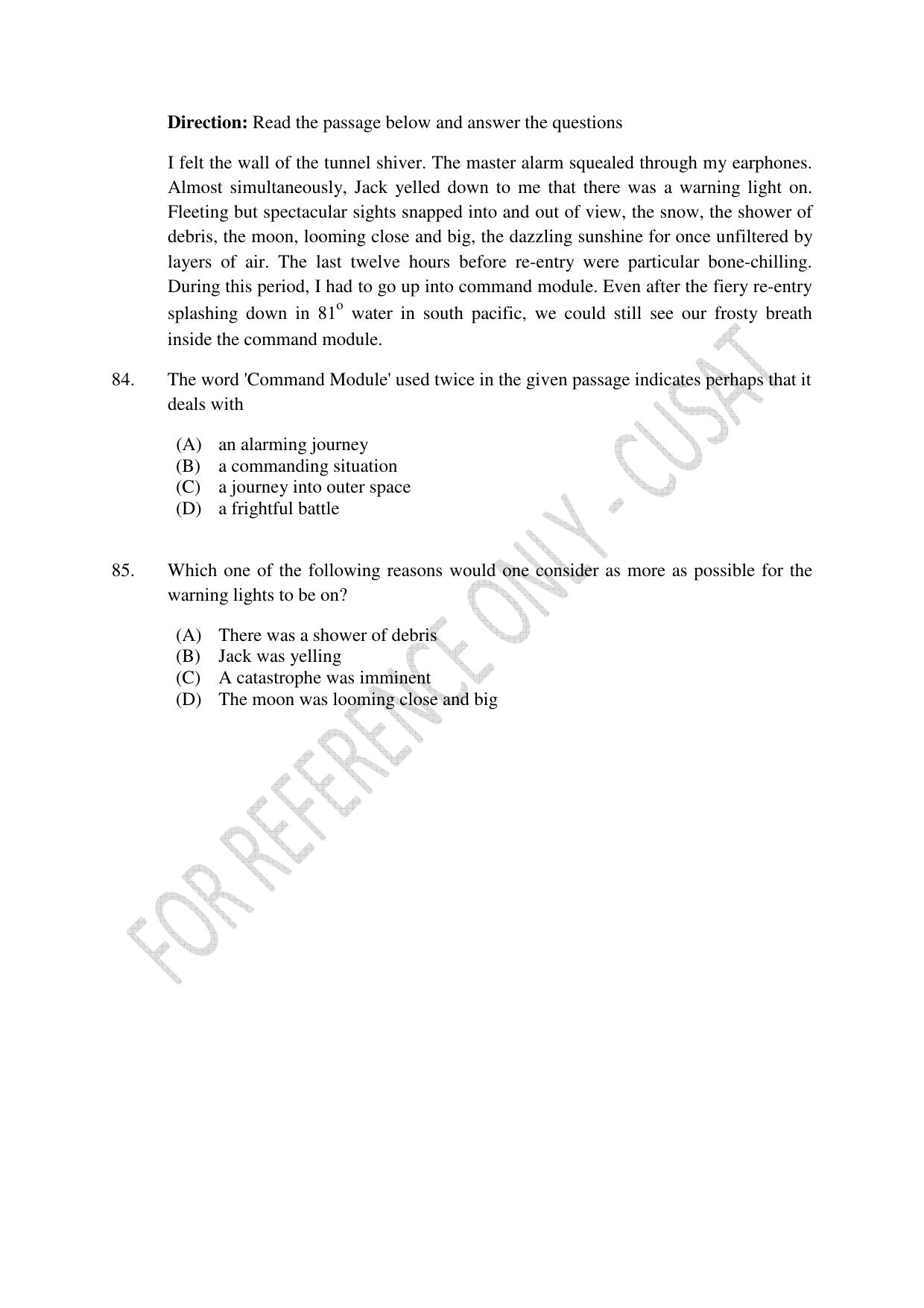 CUSAT CAT 2023 M.Voc Consultancy Management Question Paper - Page 21