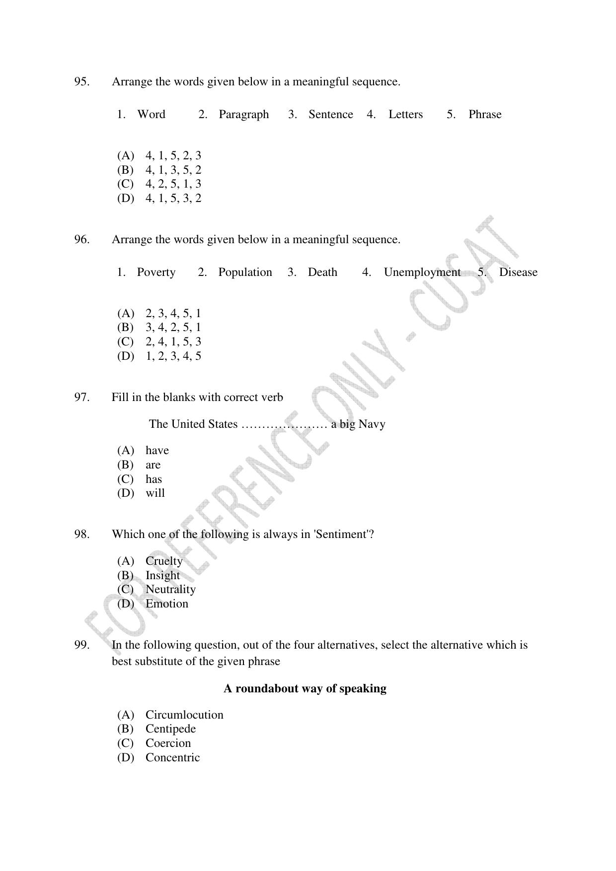 CUSAT CAT 2023 M.Voc Consultancy Management Question Paper - Page 24