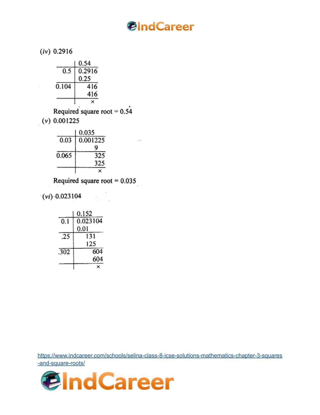 Selina Class 8 ICSE Solutions Mathematics : Chapter 3- Squares and Square Roots - Page 18
