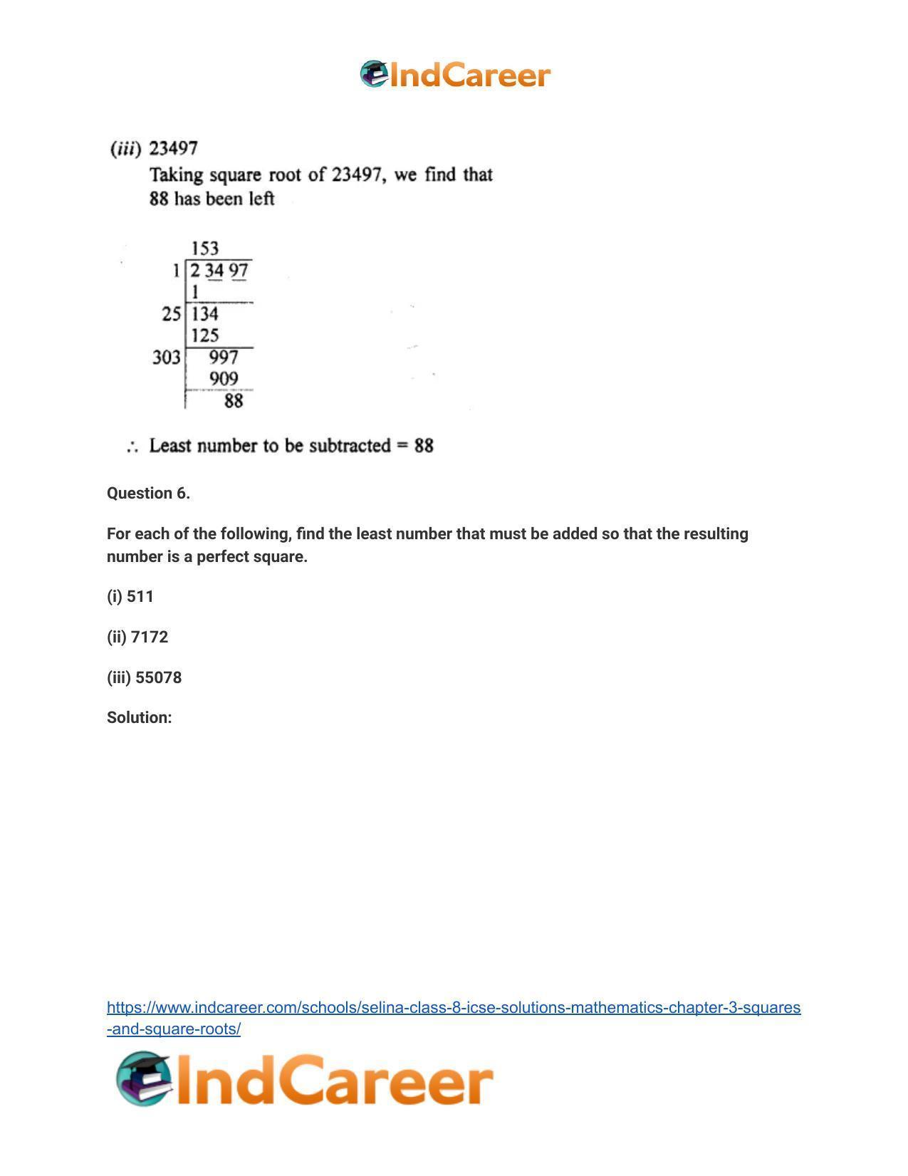 Selina Class 8 ICSE Solutions Mathematics : Chapter 3- Squares and Square Roots - Page 26
