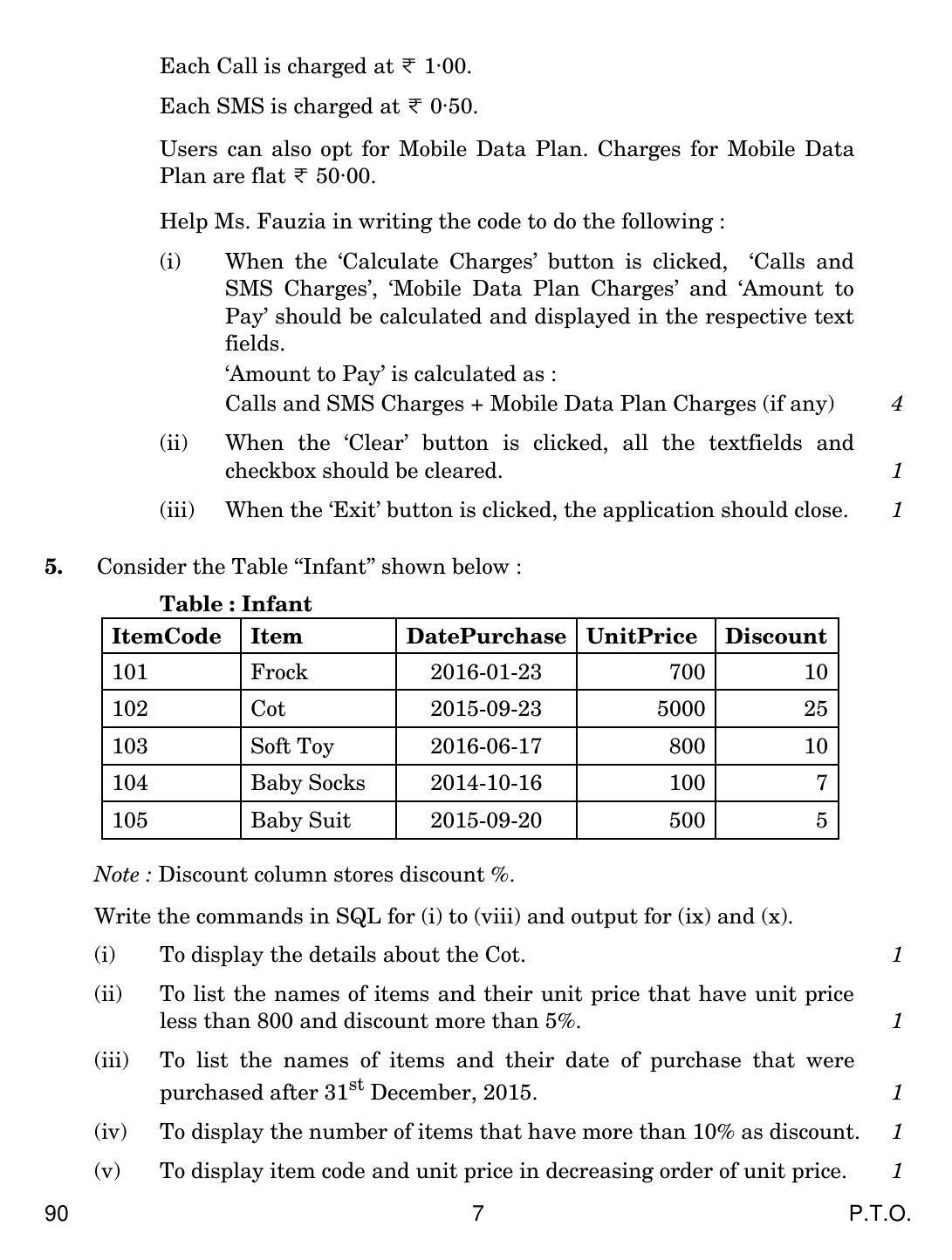 CBSE Class 12 90 INFORMATICS PRACTICES 2017 Question Paper - Page 7