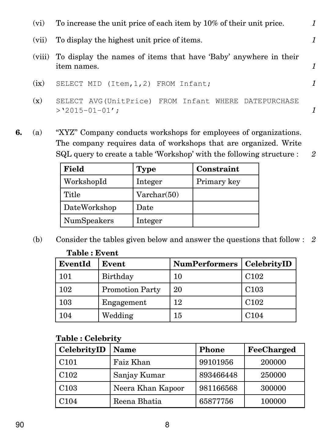 CBSE Class 12 90 INFORMATICS PRACTICES 2017 Question Paper - Page 8